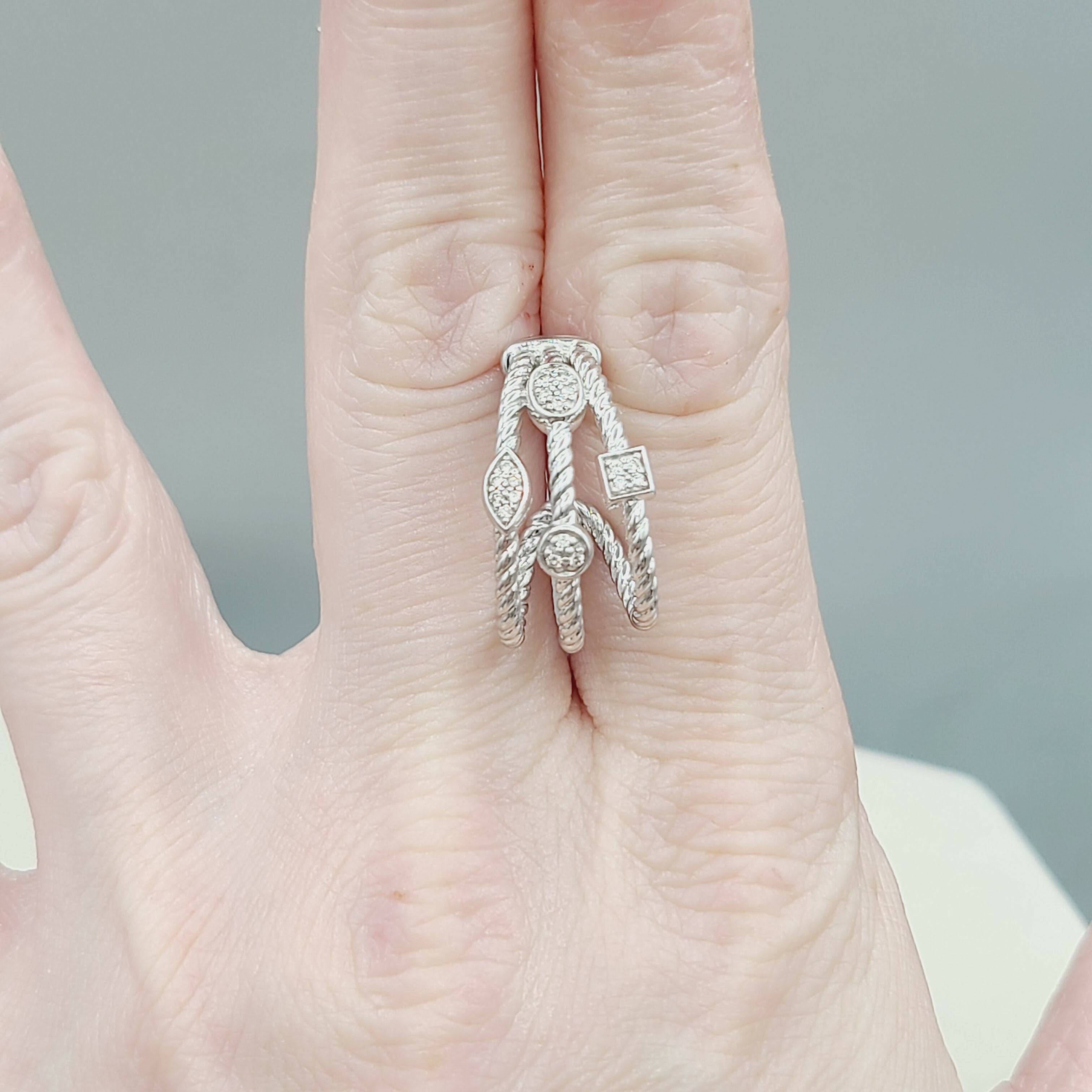 David Yurman Confetti Earrings Three Row with Diamonds、mySite、hinf8tx79