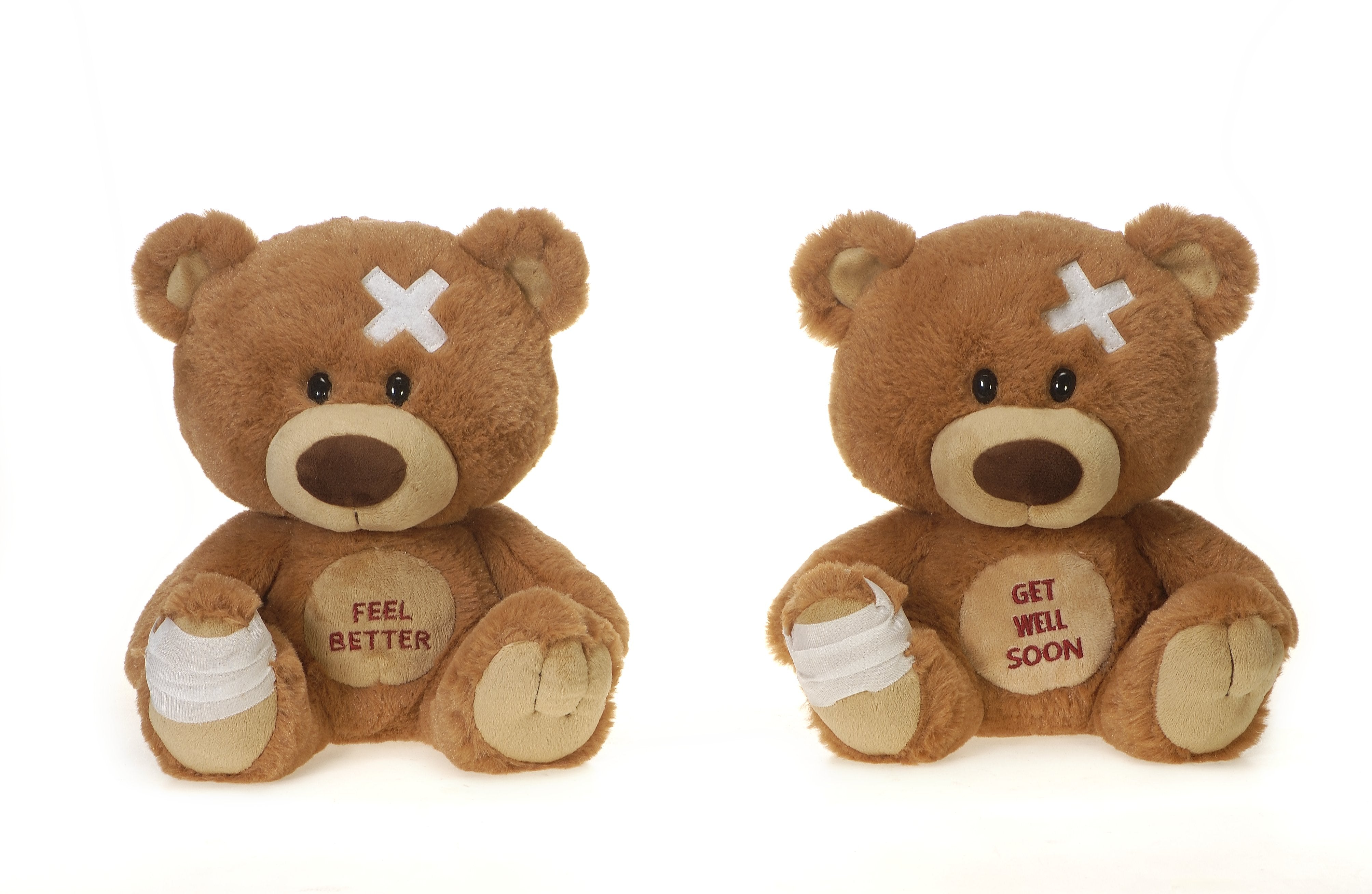 SIGNATURE BEAR - 9.5IN 2 ASST. BROWN BEARS WITH GET WELL SOON, FEEL BETTER EMB. ON BELLY、mySite、g9winljtr