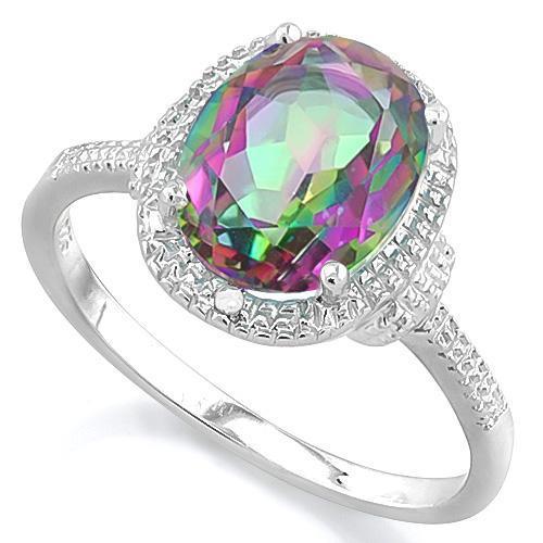 Splash of Colors! 2.6ctw Mystic Topaz & Diamond in 925 Sterling Silver Ring、mySite、g9winljtr