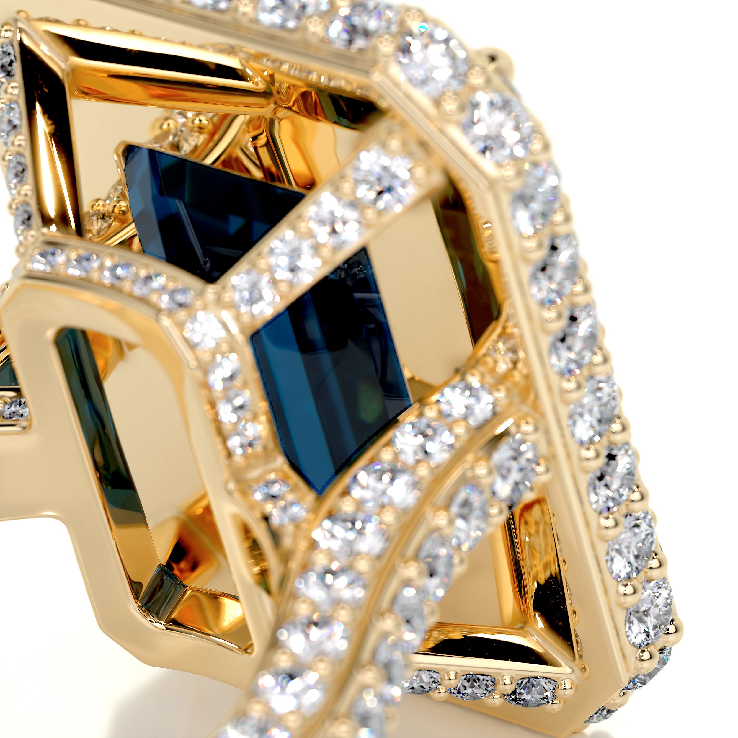 Mackenzie Gemstone & Diamonds Ring (12 Carat) -18K Yellow Gold、mySite、hinf8tx79