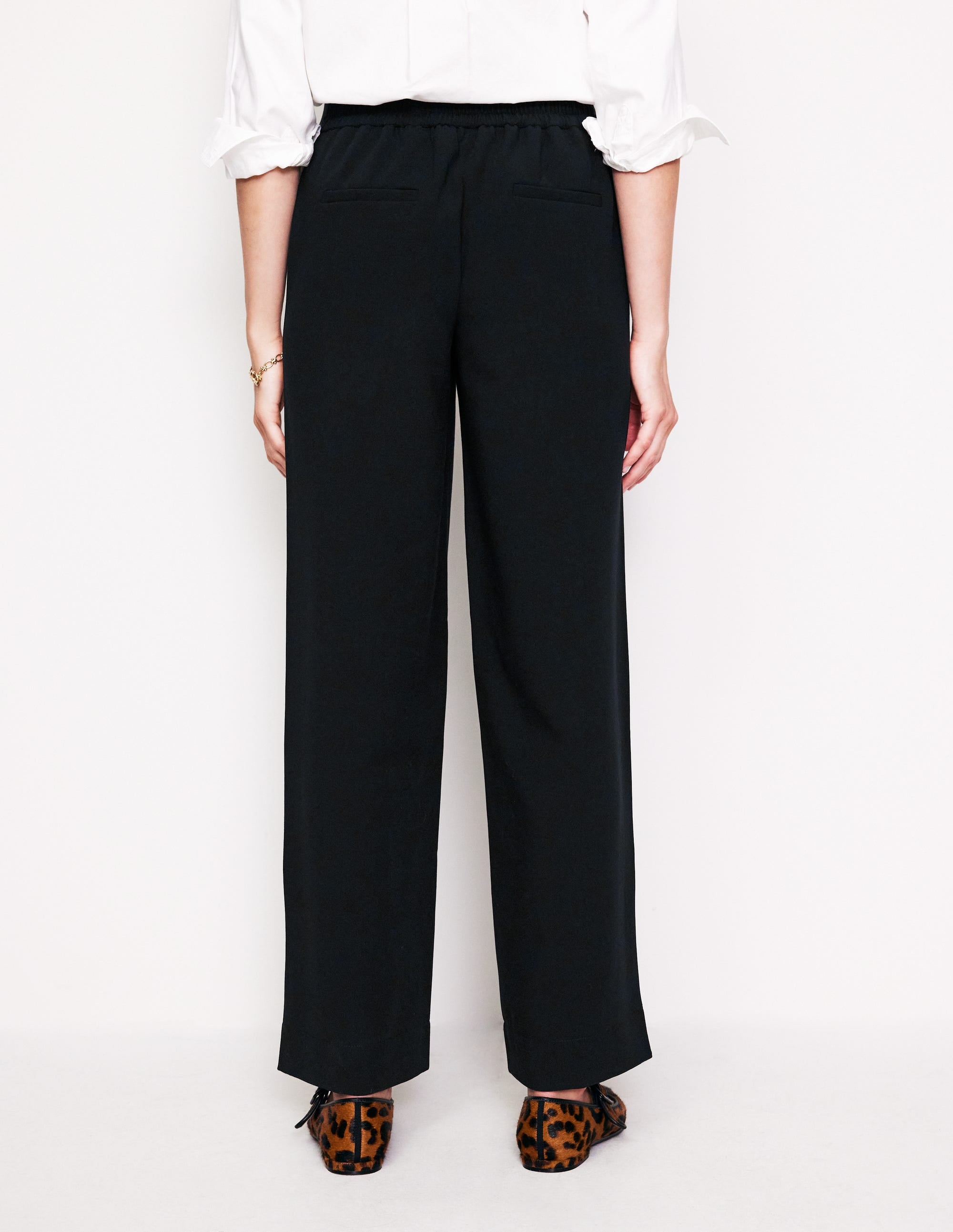  Pull On Side Stripe Trousers-Black with Camel Stripe、mySite、ashleygrahame