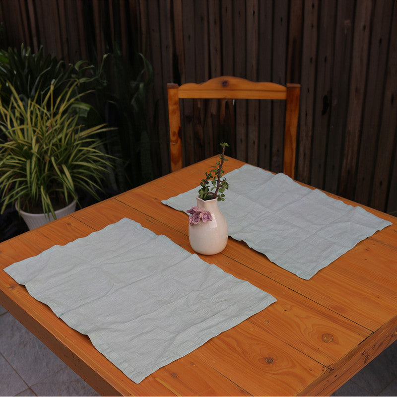 Pure Linen Table Mats | Set of 6 | Sage Green、mySite、camillekostekn