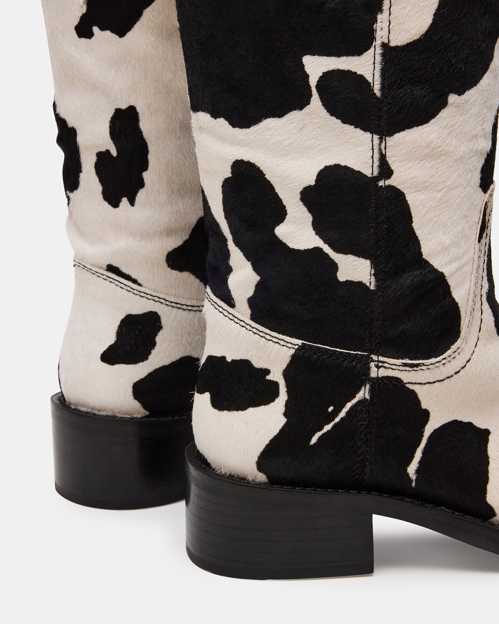 RIGGS BLACK COW PRINT WIDE CALF、mySite、gtrtttuynbv
