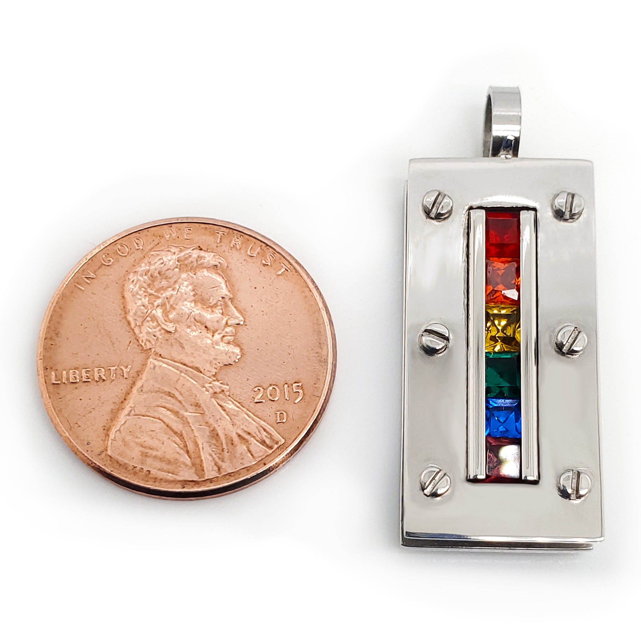 Stainless Steel Cubic Zirconia Rainbow Pendant / GPP1066、mySite、dreamappss