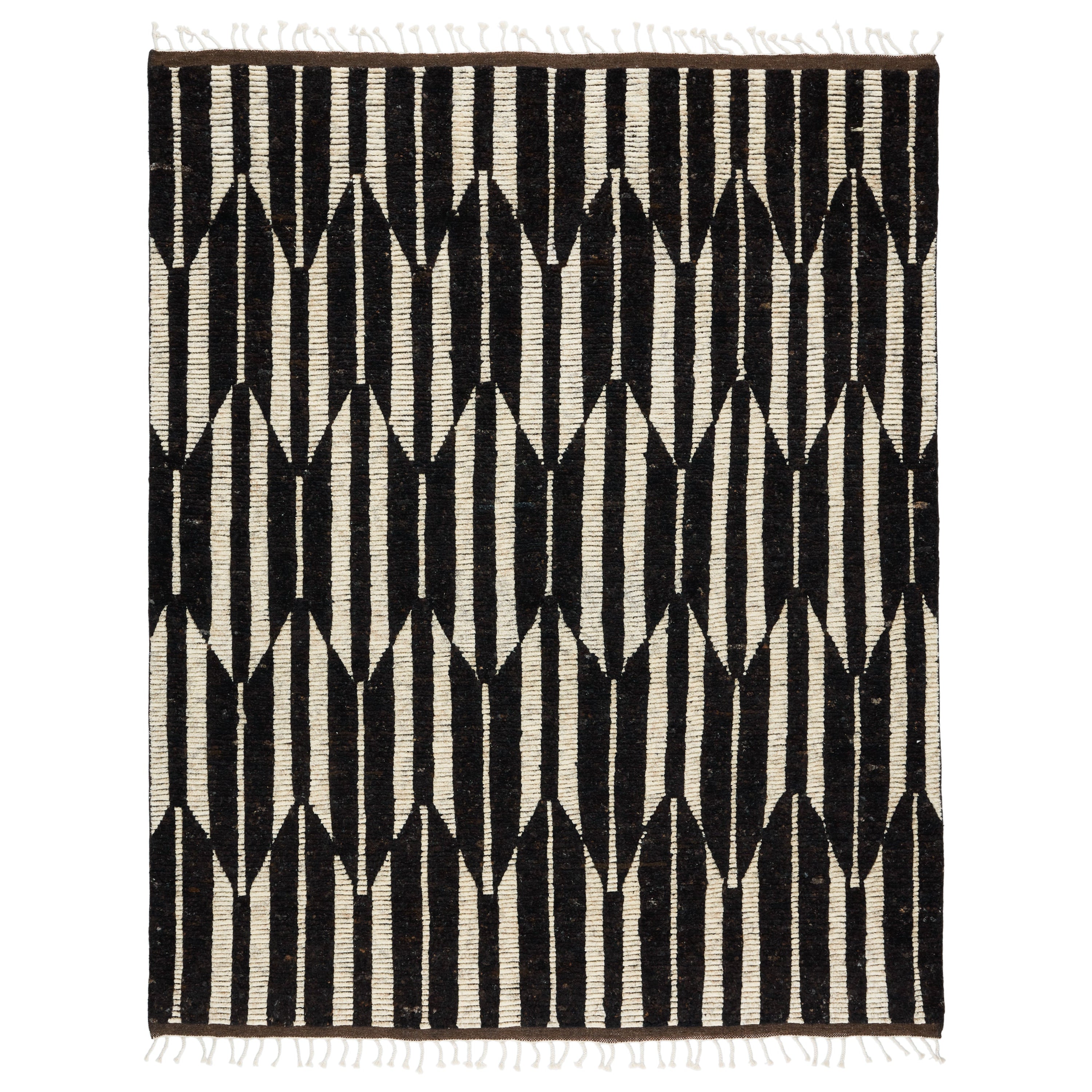 Quest Hand-Knotted Geometric Dark Brown Ivory Area Rug、mySite、gigharbornorthrealestate
