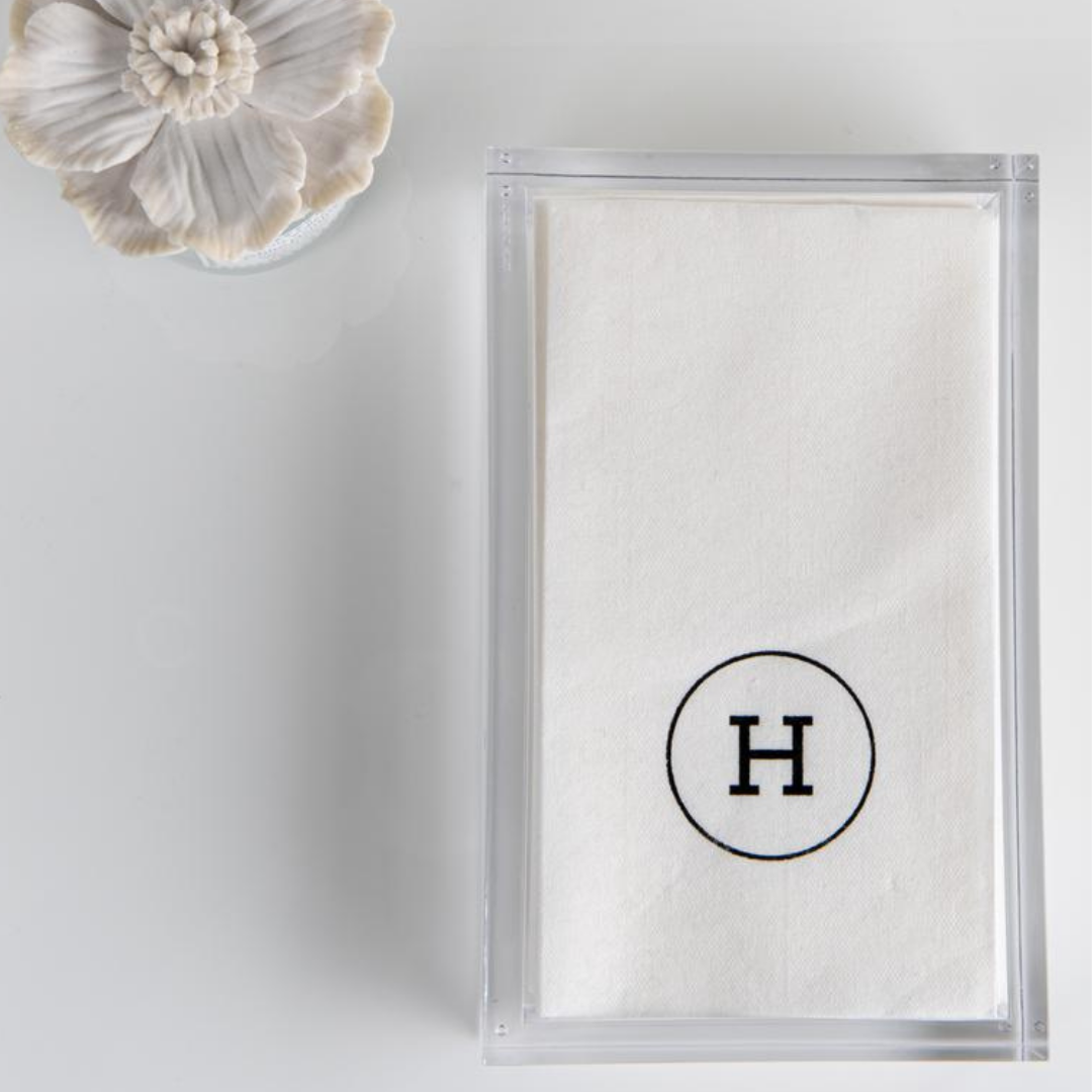  Black Napkins With Acrylic Tray Gift Set、mySite、elrpsem3k