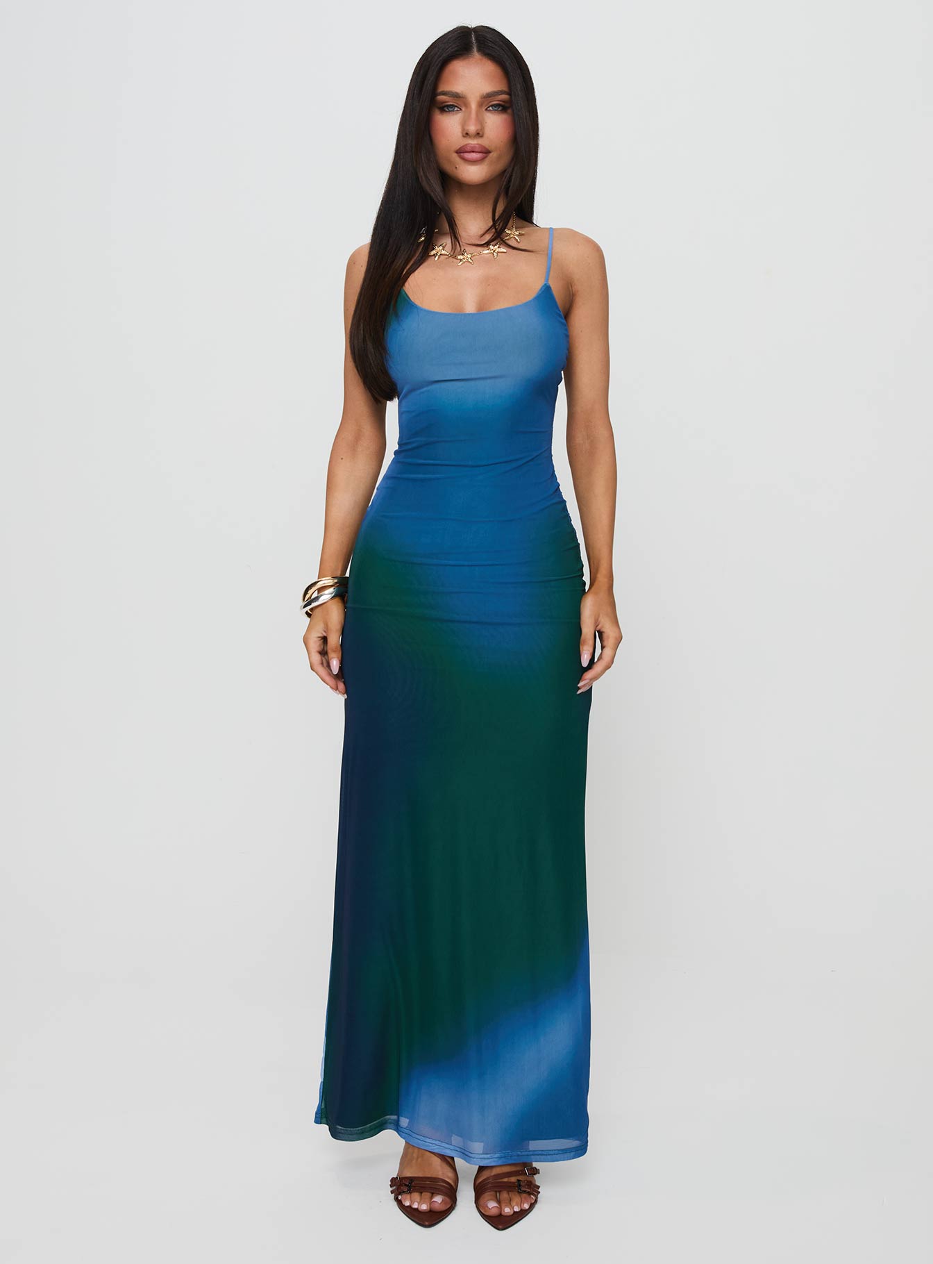 Amoret Maxi Dress Blue / Green、mySite、solidvoid