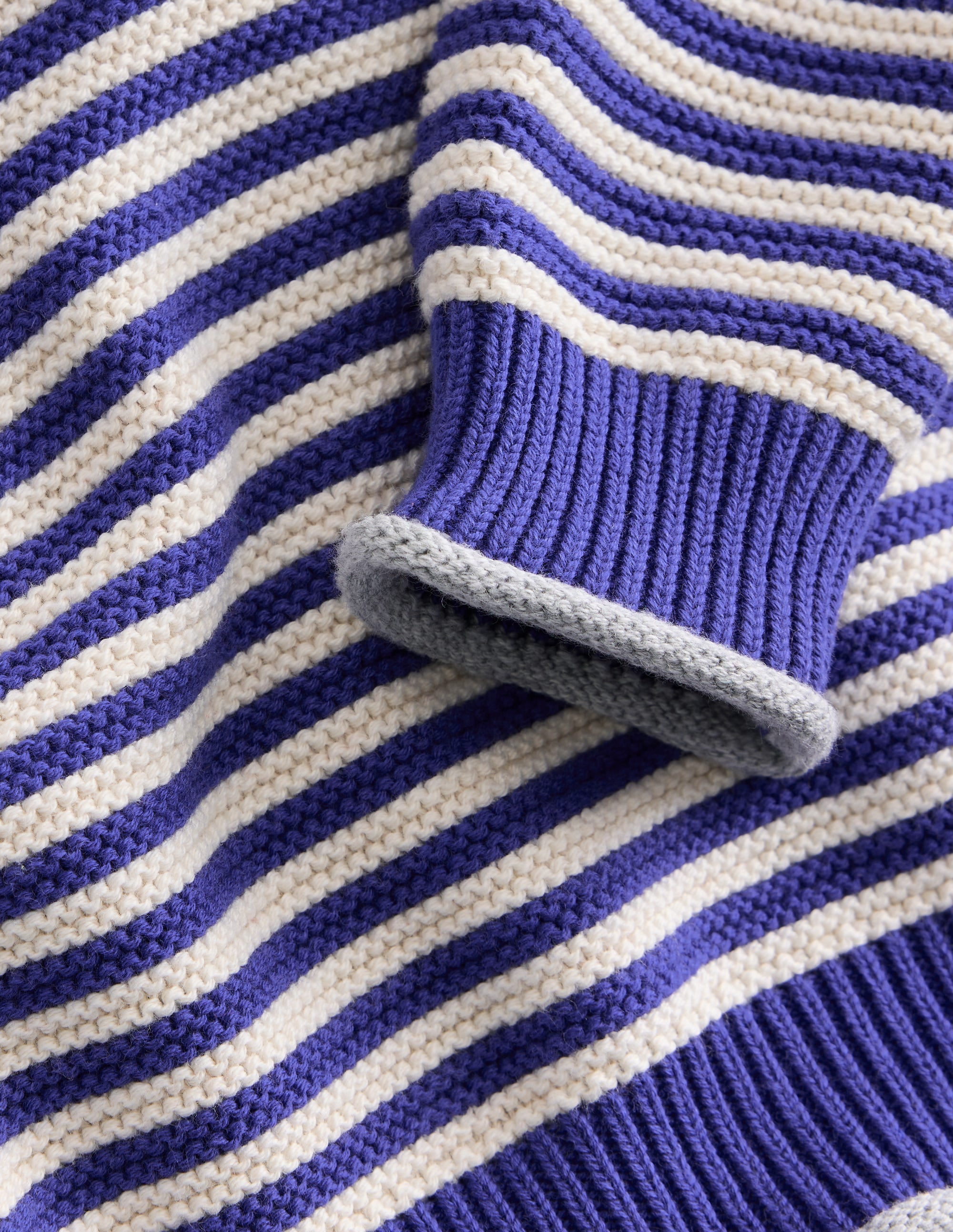  Everyday Stripe Cotton Sweater-Sapphire Blue & Ecru Marl、mySite、ashleygrahame
