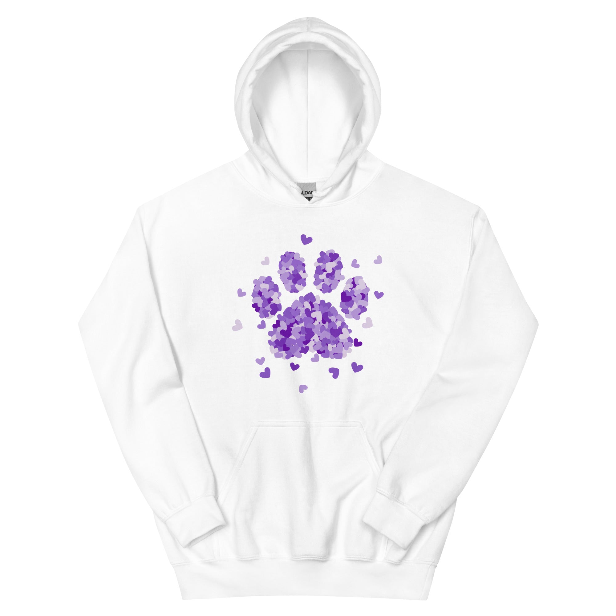 Purple Paw Print of Hearts Hoodie、mySite、camillekostekn