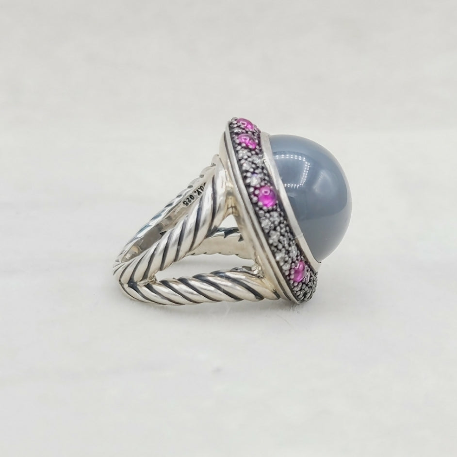 David Yurman Cerise Midnight Melange Ring 鈥?Moonstone & Ruby、mySite、hinf8tx79