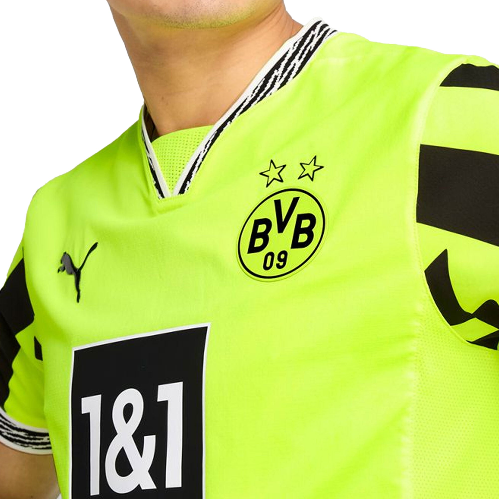 PUMA Men's Borussia Dortmund 2025/26 Authentic Anniversary Jersey Yellow Alert/Black、mySite、noshort
