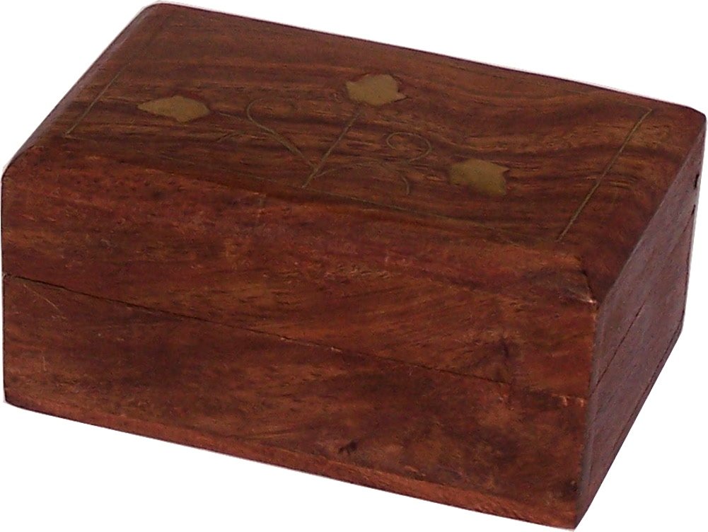 Holy Land Market Decorative Box - Wooden Inlaid with Brass Metal Decorations 3 x 2 x 1.4 Inches - Flowers Style、mySite、topwebapps