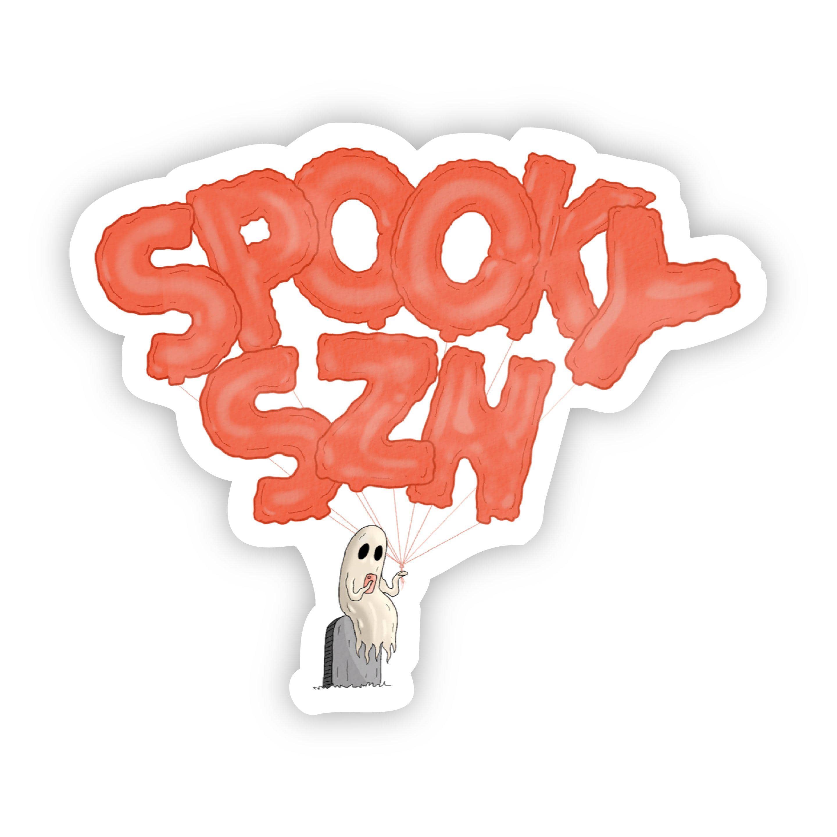  Spooky Szn White Background Halloween Sticker、mySite、elrpsem3k