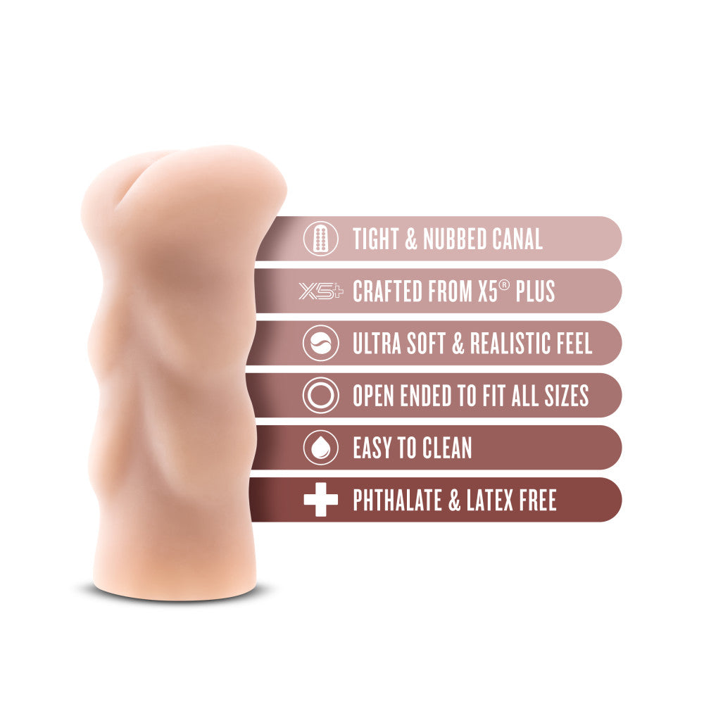 Enlust By Blush® | Cassie AI Male Masturbator Tight & Ribbed Canal - Made With X5® Plus Ultra Soft, Realistic Anal Feel Open Ended To Fit All Sizes - Beige、mySite、bottomscart
