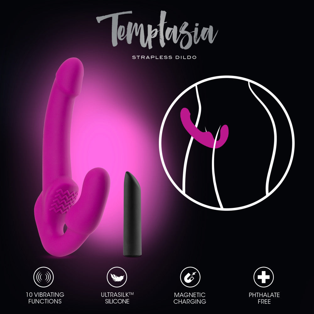 Temptasia By Blush® | Estella G-Spot Pink 9.5-Inch Long Rechargeable Vibrating Dildo、mySite、bottomscart