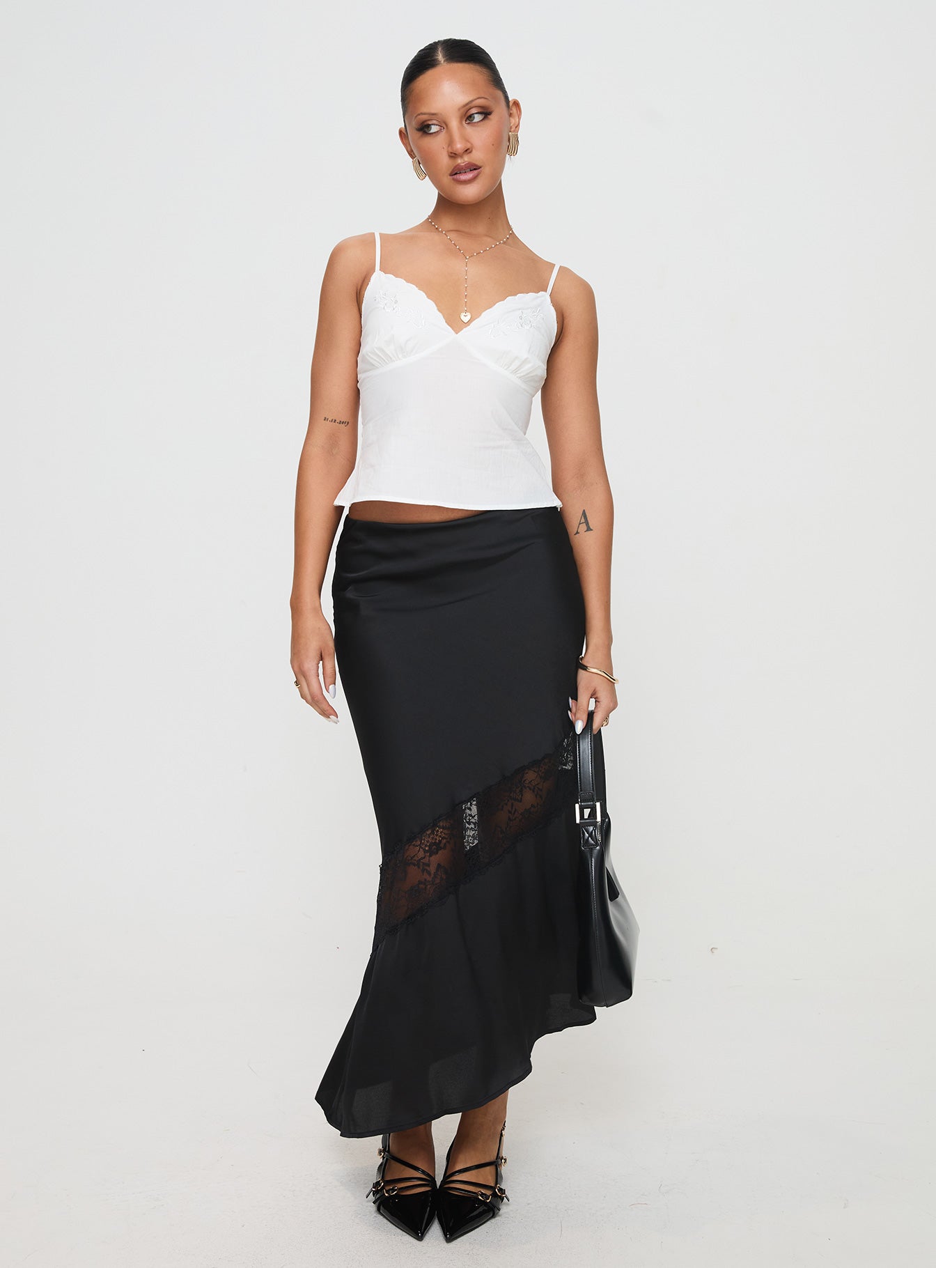 Carrion Lace Maxi Skirt Black、mySite、solidvoid