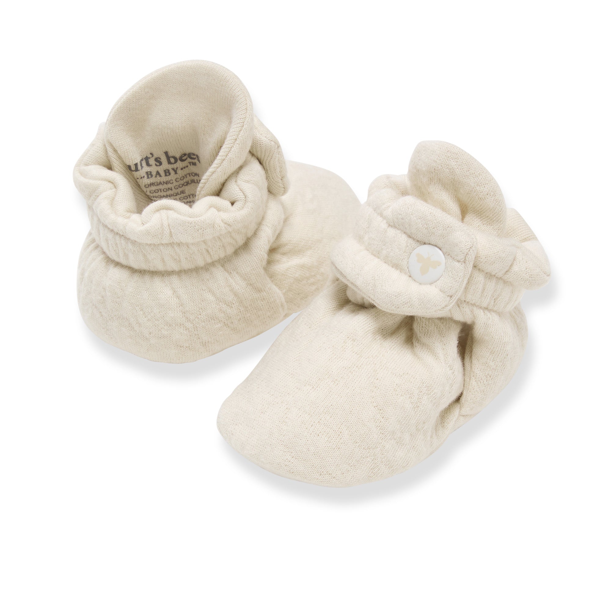 Organic Cotton Quilted Bee Baby Booties - Oat、mySite、g9winljtr