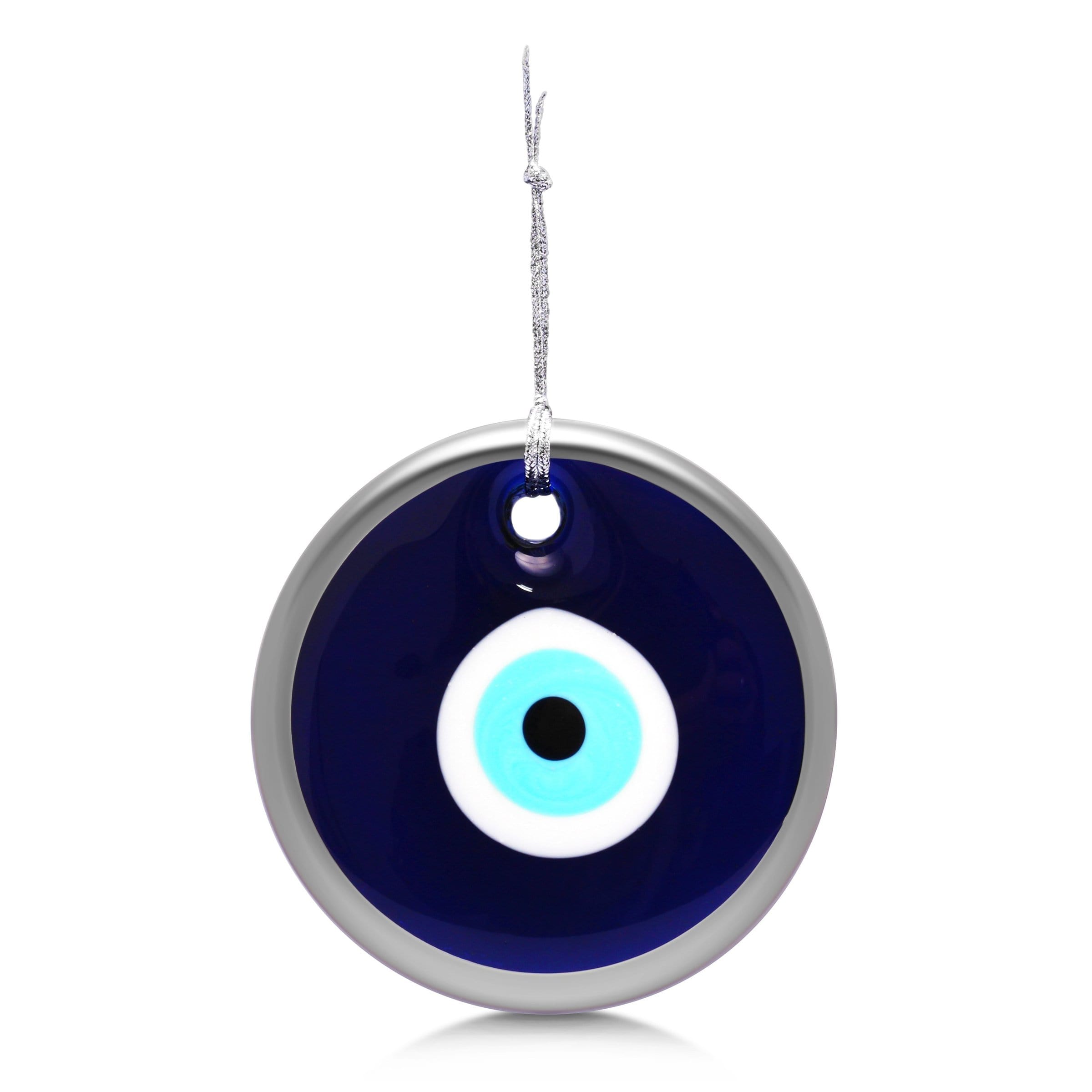 Evil Eye Glass Wall Hanging - Silver, Gold or Blue Border、mySite、topwebapps