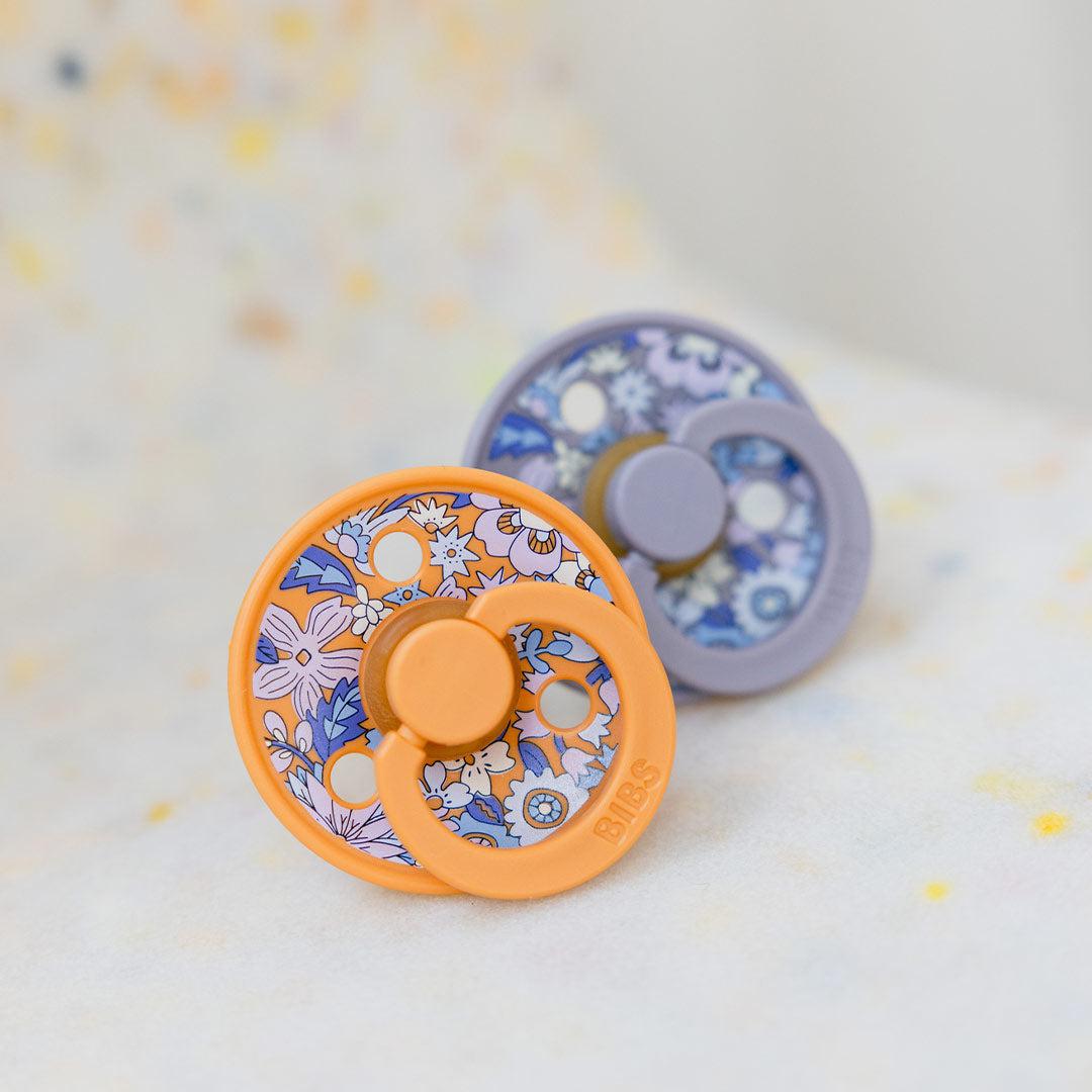  BIBS X LIBERTY Colour Latex Pacifier - 2 Pack - Pumpkin Mix - June Blossom、mySite、merchandisen