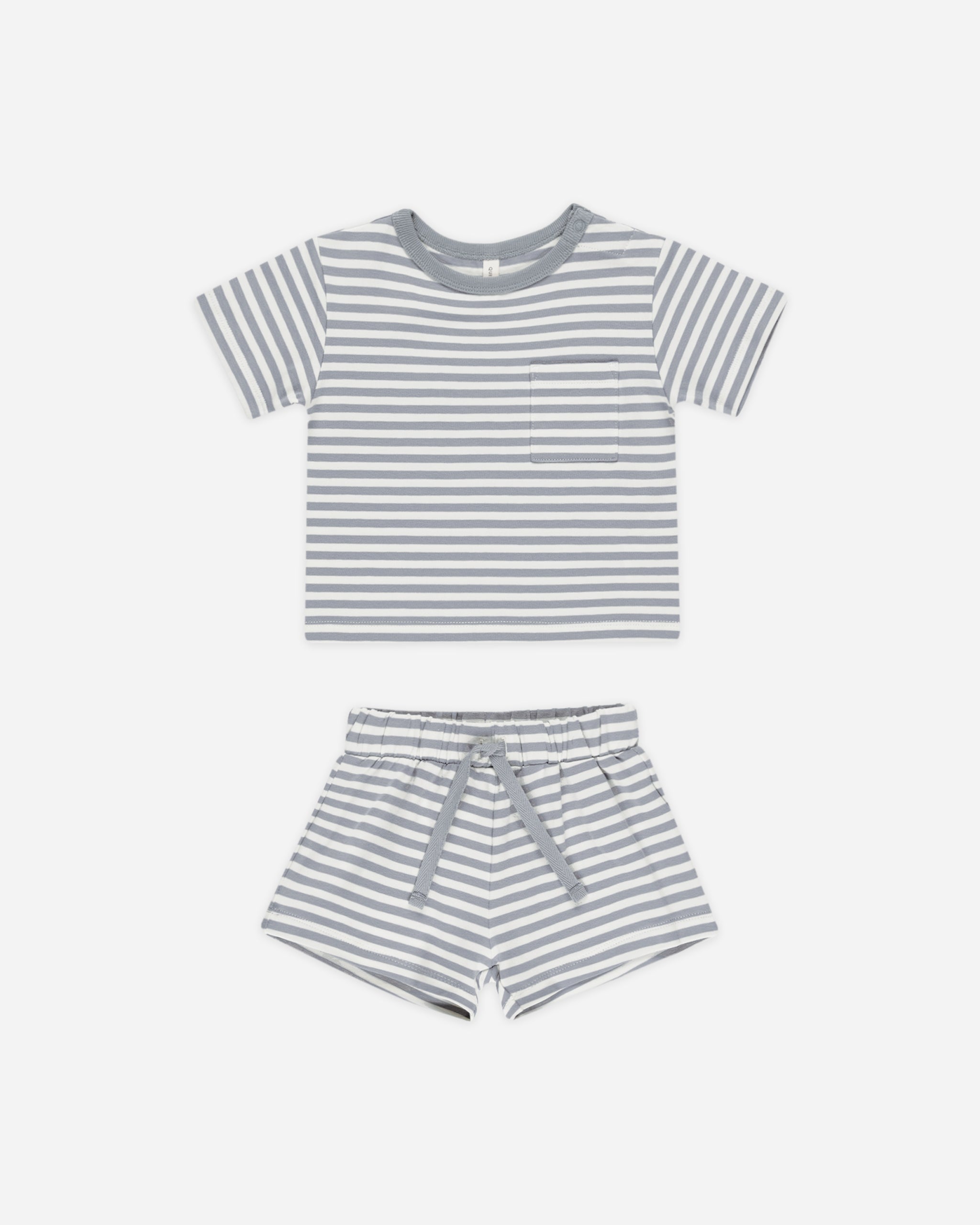  Pocket Tee + Short Set || Blue Stripe、mySite、layawaytickets