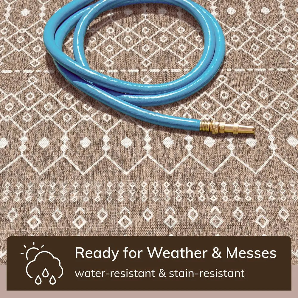 Nord Moroccan Tribal Indoor Outdoor Taupe Flatweave Rug、mySite、gigharbornorthrealestate