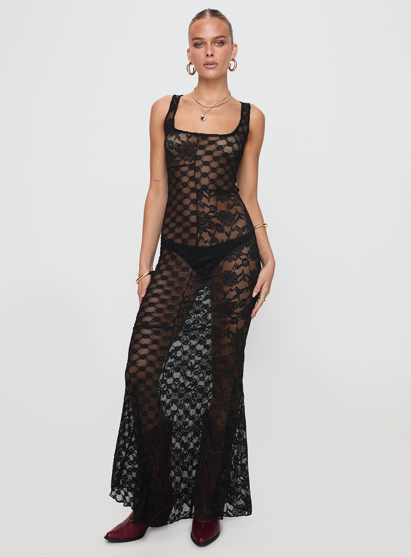 Zhara Lace Dress Black、mySite、solidvoid