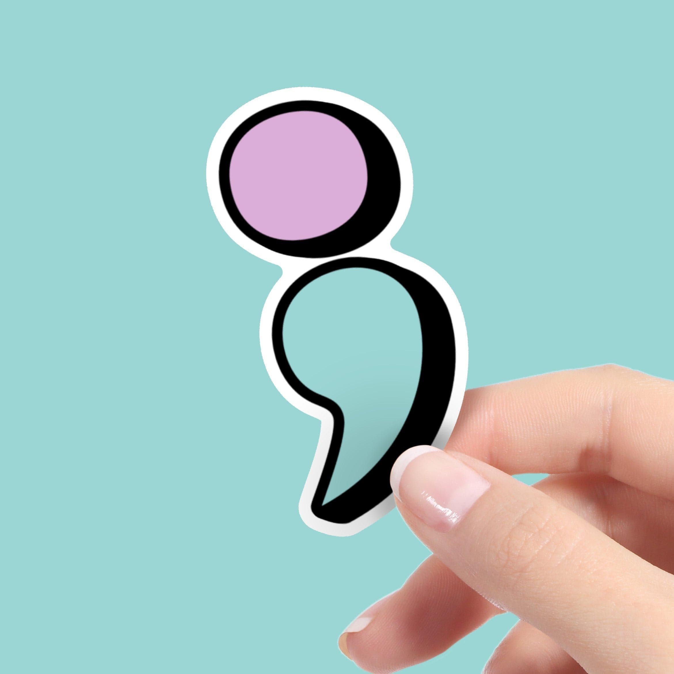  Mental Health Semicolon Sticker、mySite、elrpsem3k