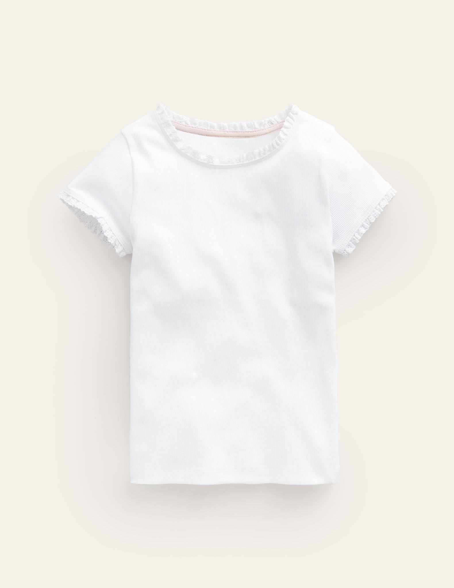  Short Sleeve Ribbed T-Shirt-White、mySite、ashleygrahame
