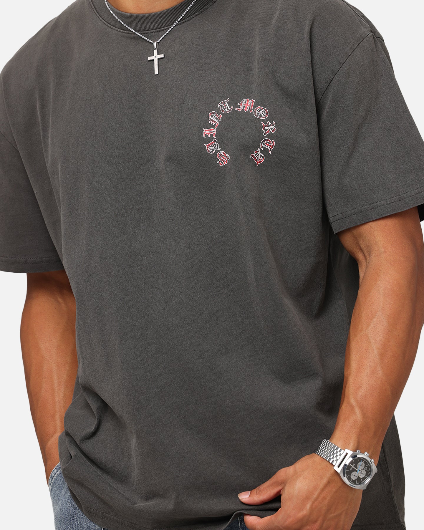 Saint Morta Worldwide Boxy T-Shirt Black Wash、mySite、zt4zffjzw