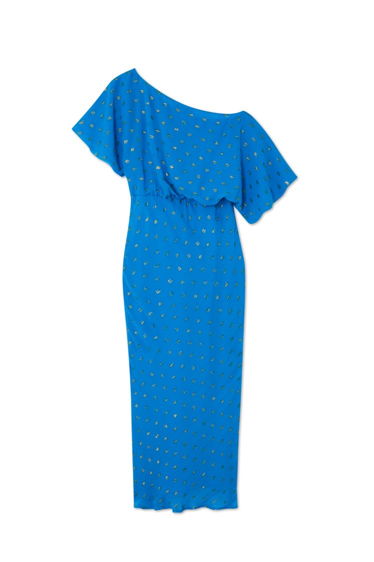 Blue Jacquard Tilly Dress Petite、mySite、solidvoid