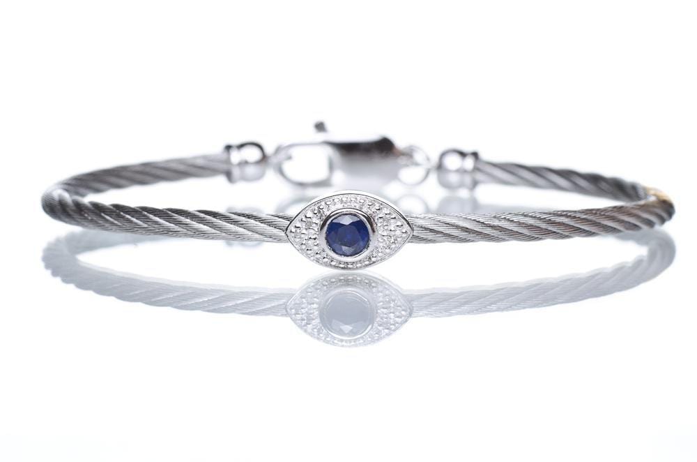 Evil Eye Bangle Bracelet With Sapphire and Diamonds、mySite、topwebapps
