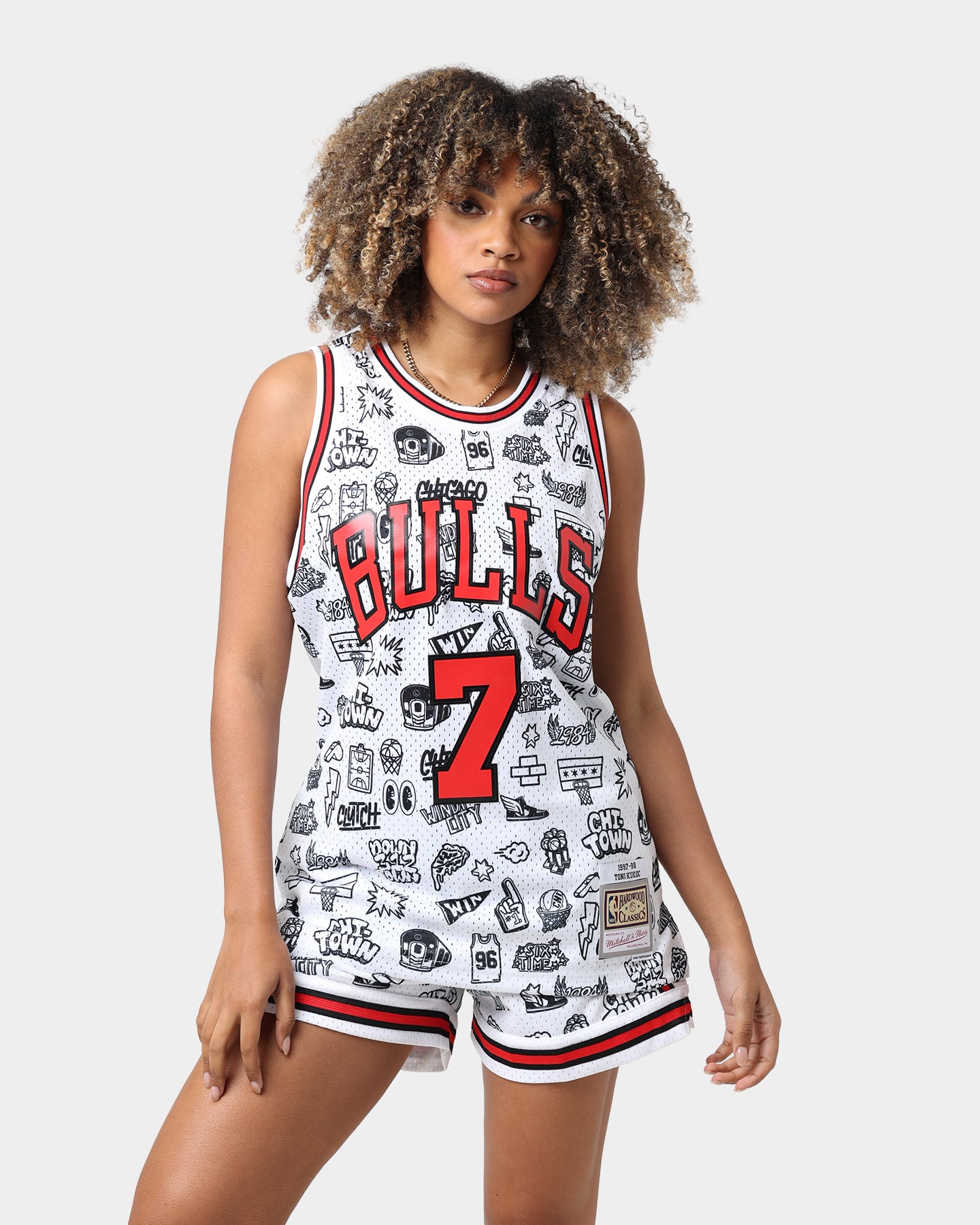 Mitchell & Ness Chicago Bulls Toni Kukoč #7 1997-1998 Doodle Swingman Jersey White、mySite、zt4zffjzw