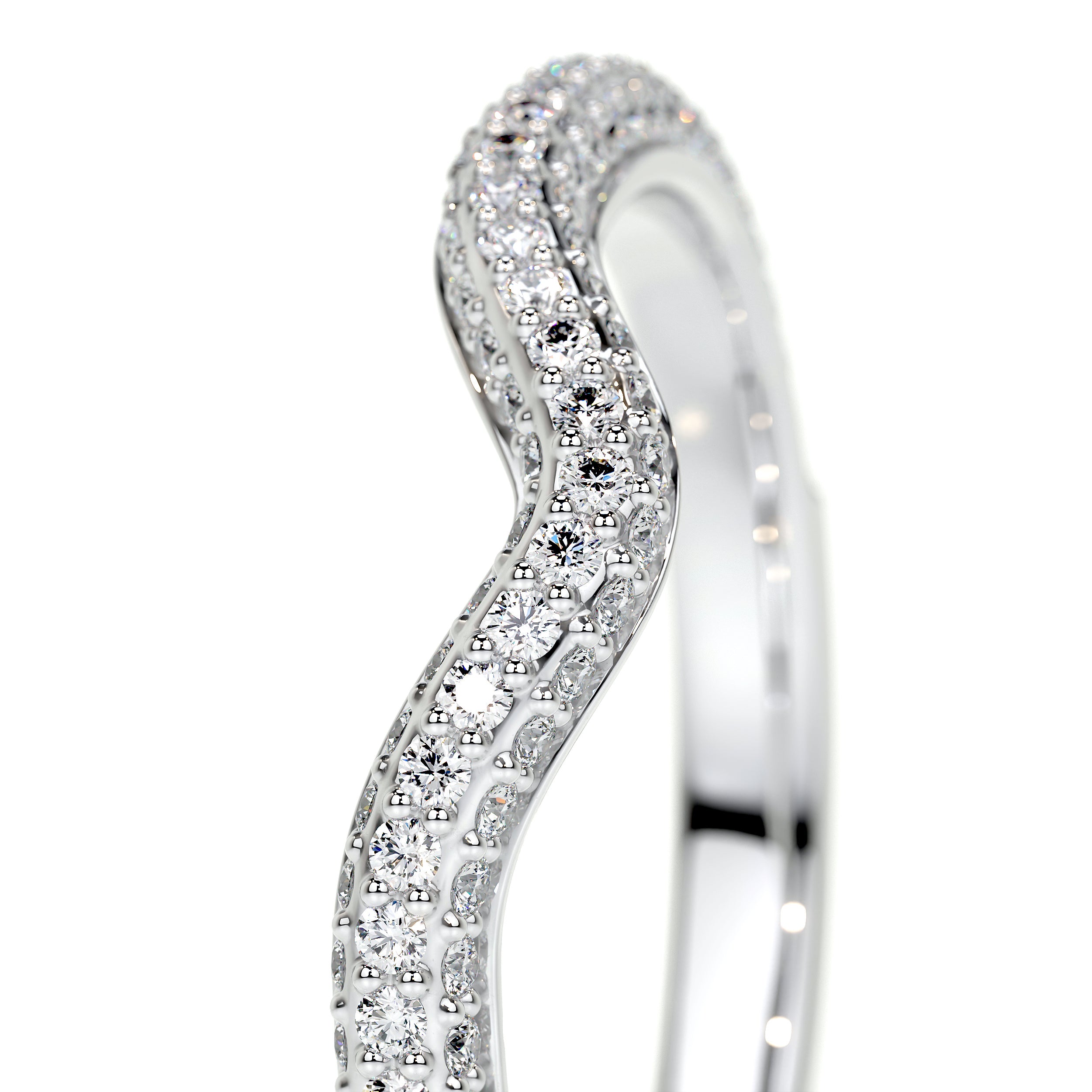 Anastasia Lab Grown Curved Wedding Ring (0.75 Carat) -14K White Gold、mySite、hinf8tx79