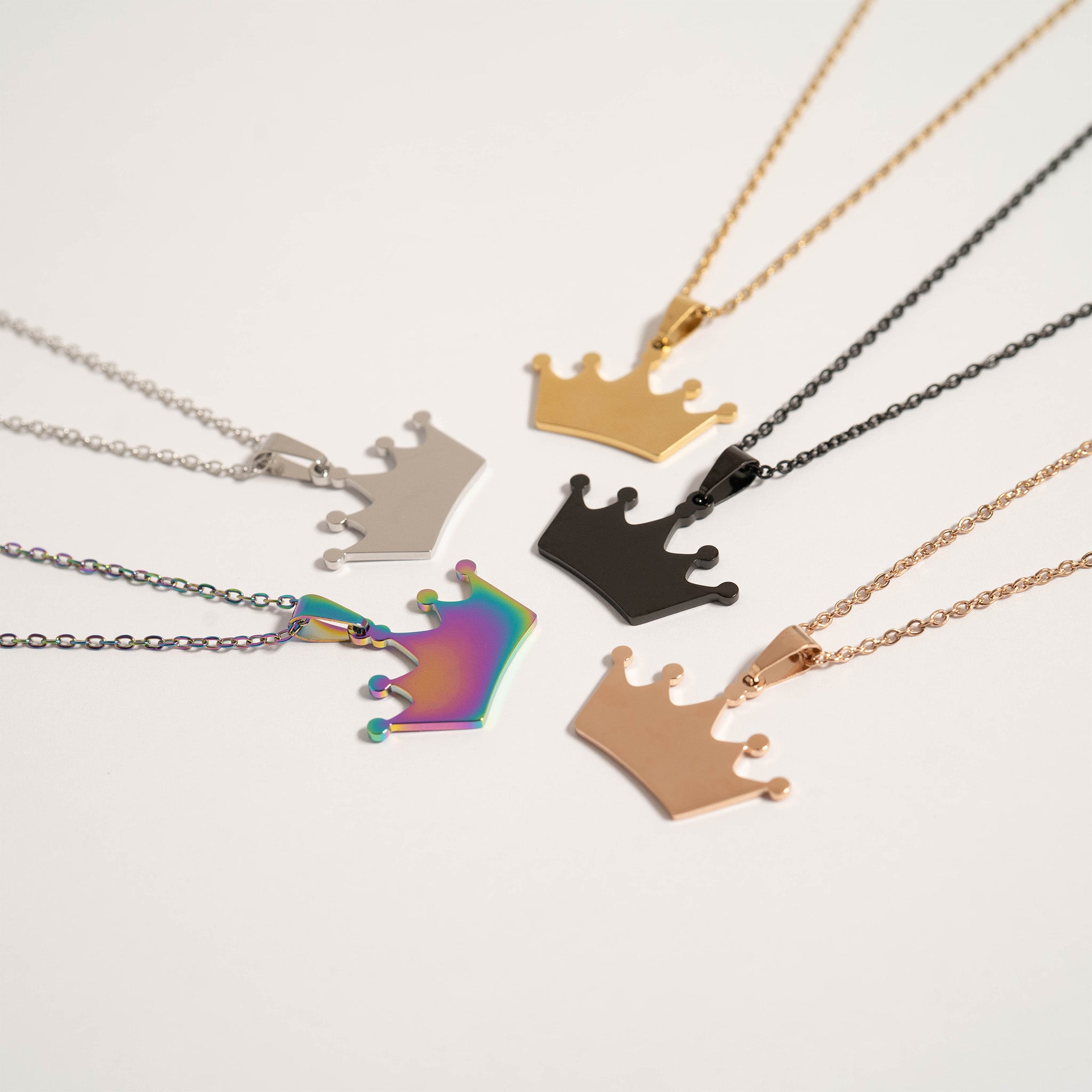 18K Gold PVD Stainless Steel Blank Crown Necklace / SBB0262、mySite、dreamappss