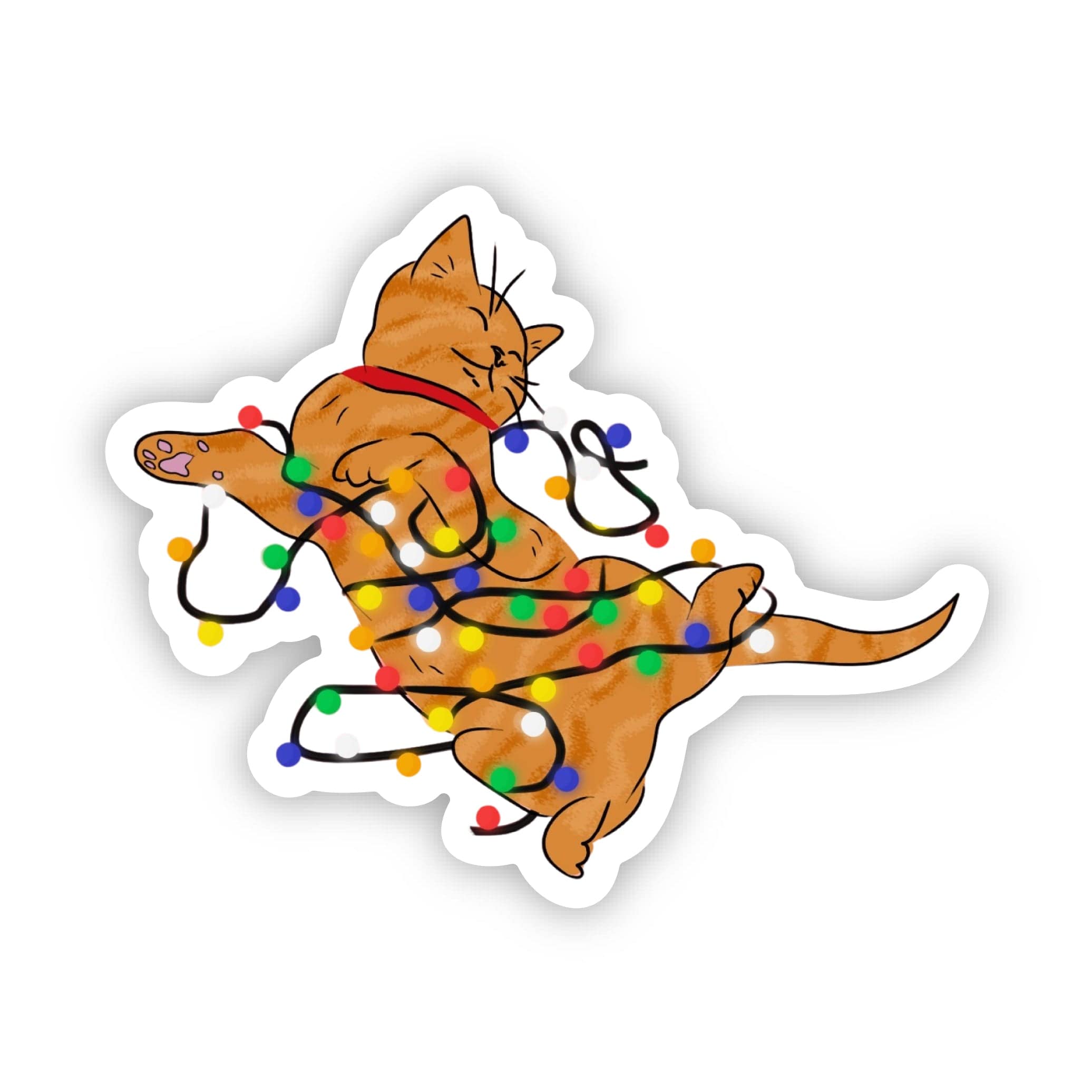  Cat Stuck In Christmas Lights Sticker、mySite、elrpsem3k