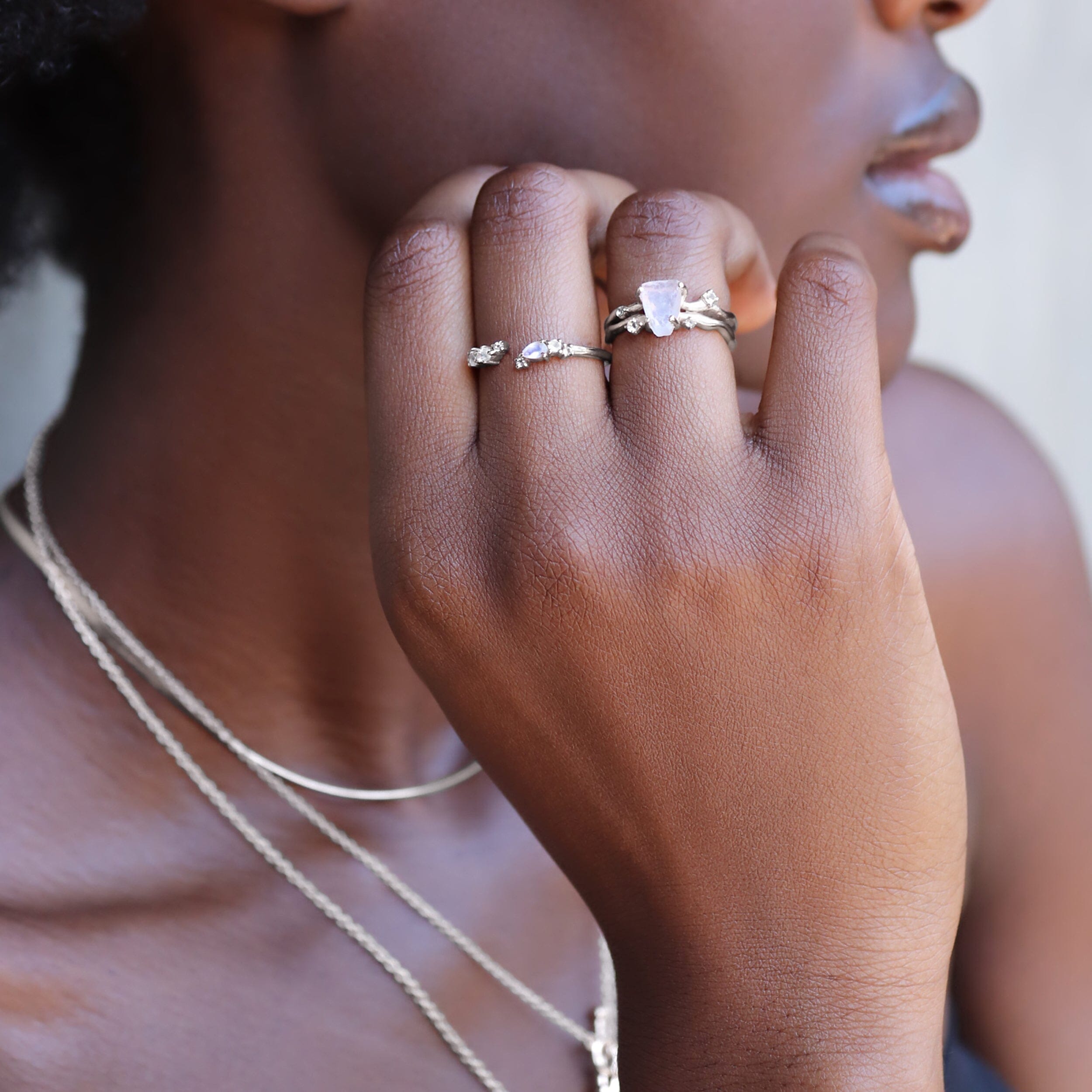 Adjustable Moonstone Ring Flourish - June Birthstone、mySite、hinf8tx79