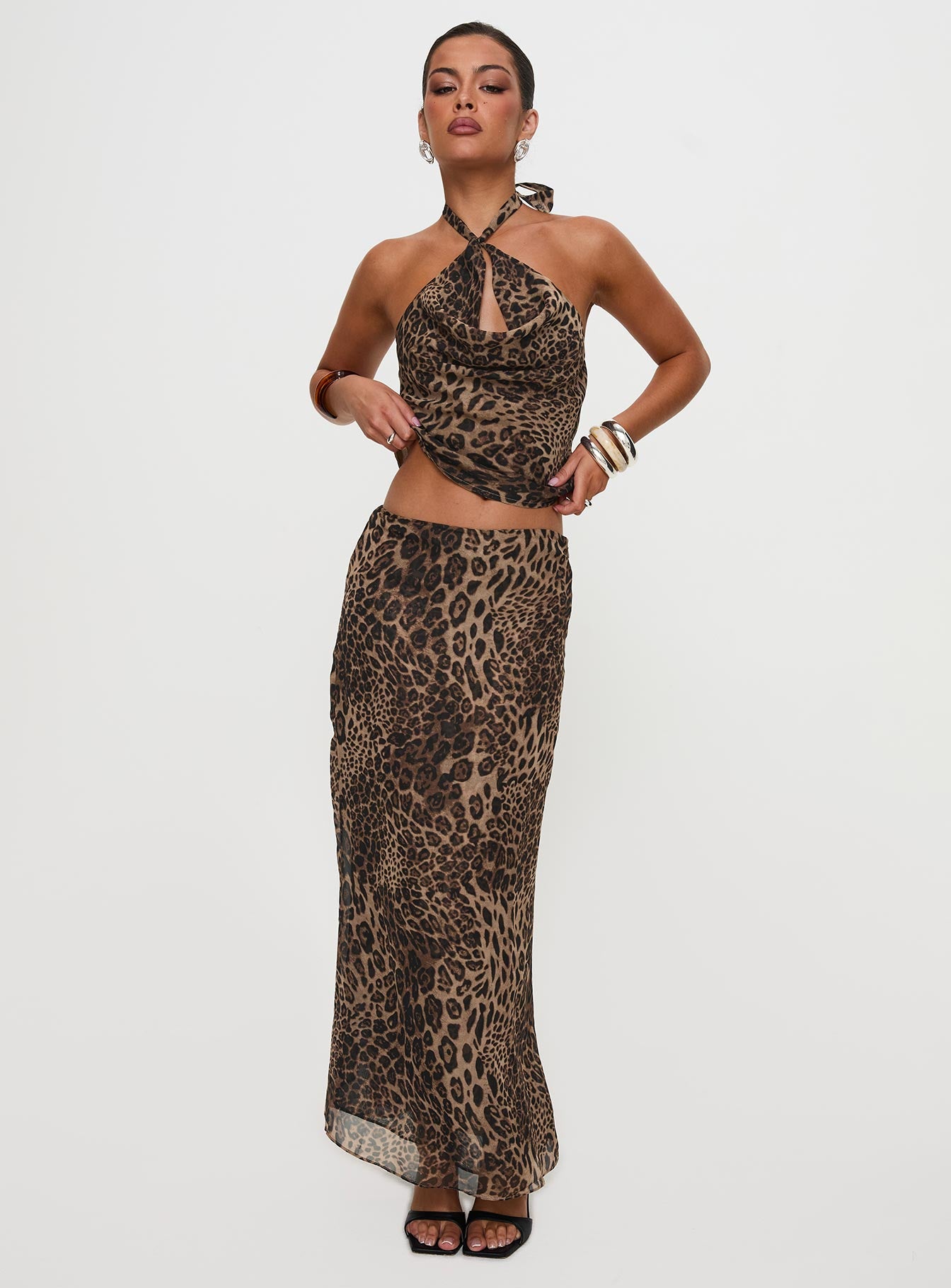 Eleganza Maxi Skirt Leopard Petite、mySite、solidvoid