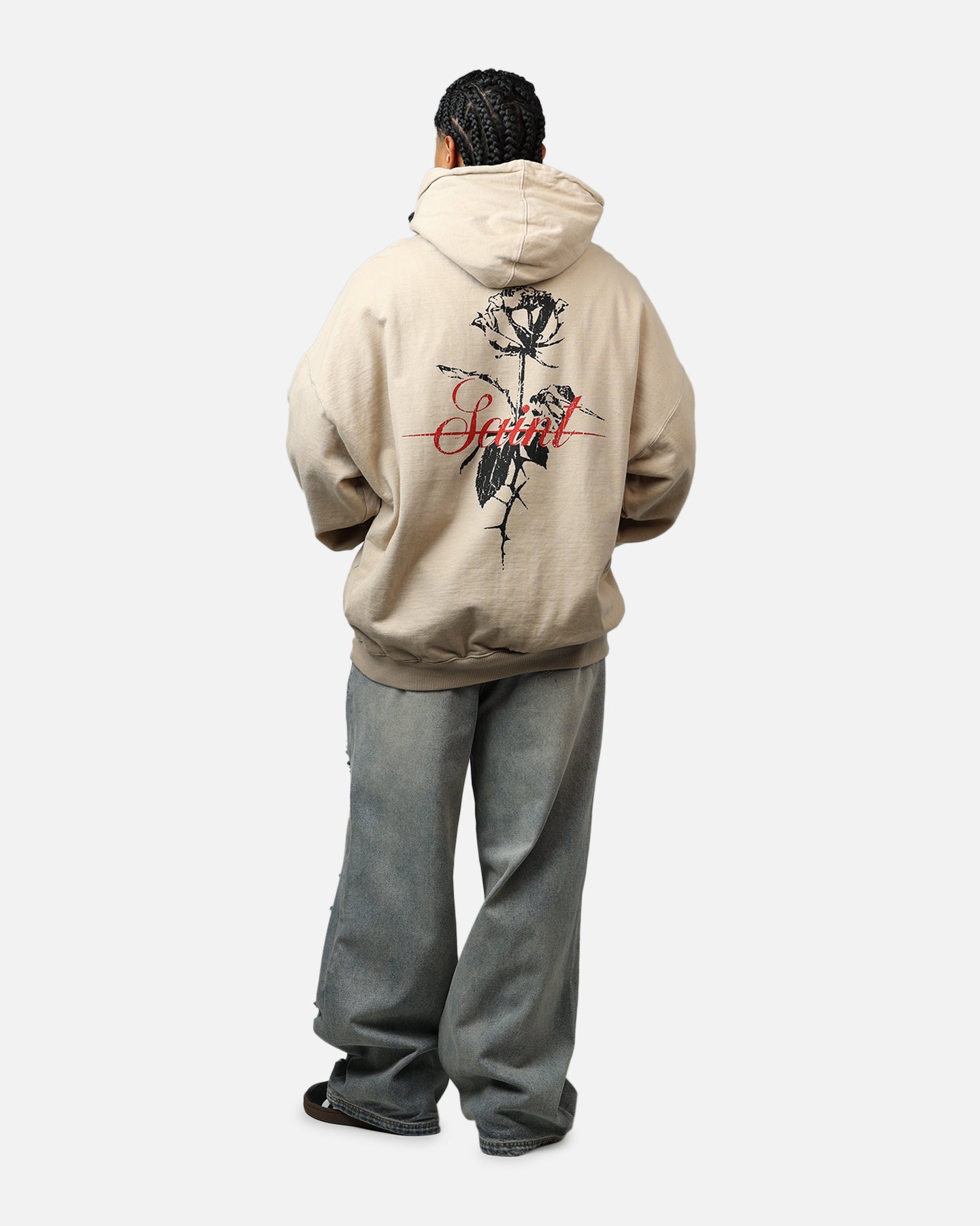 Saint Morta St Valentines Boxy Hoodie Stone、mySite、zt4zffjzw