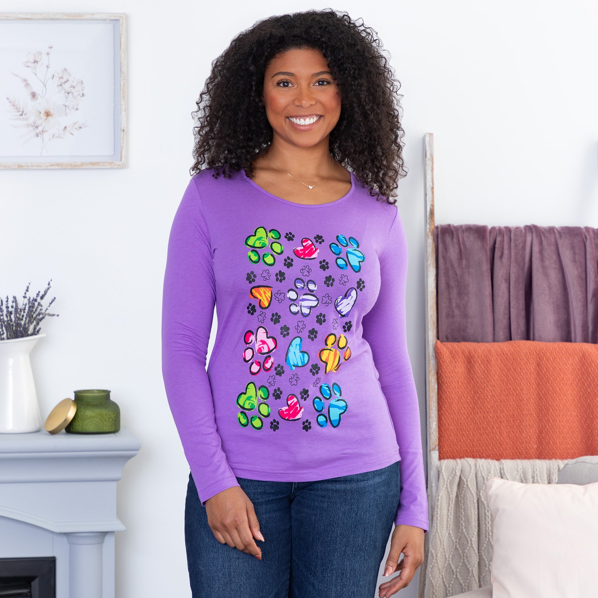 Paw Splatter Long Sleeve Tee、mySite、camillekostekn