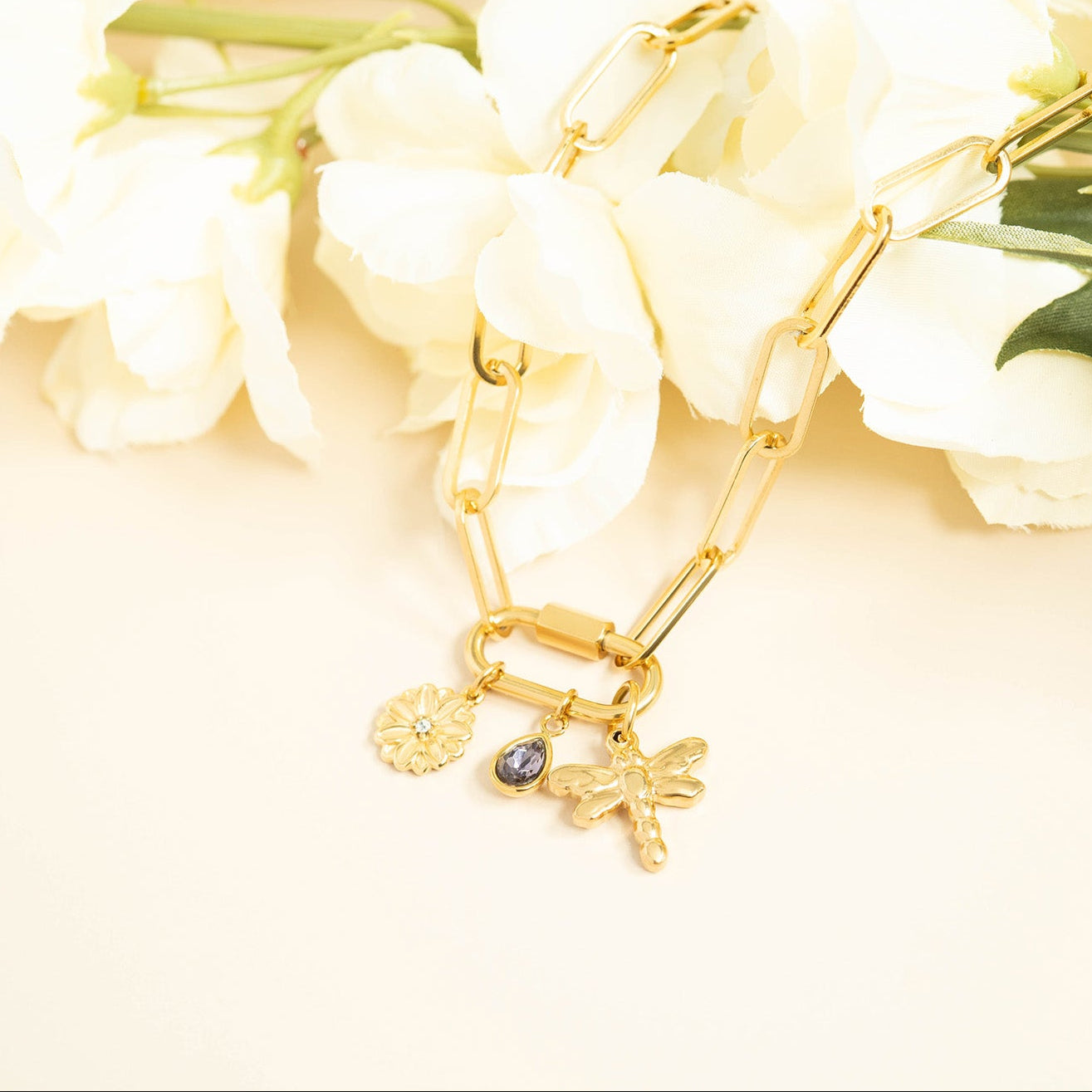 18K Gold PVD Stainless Steel Classic Carabiner / ENC0034、mySite、dreamappss