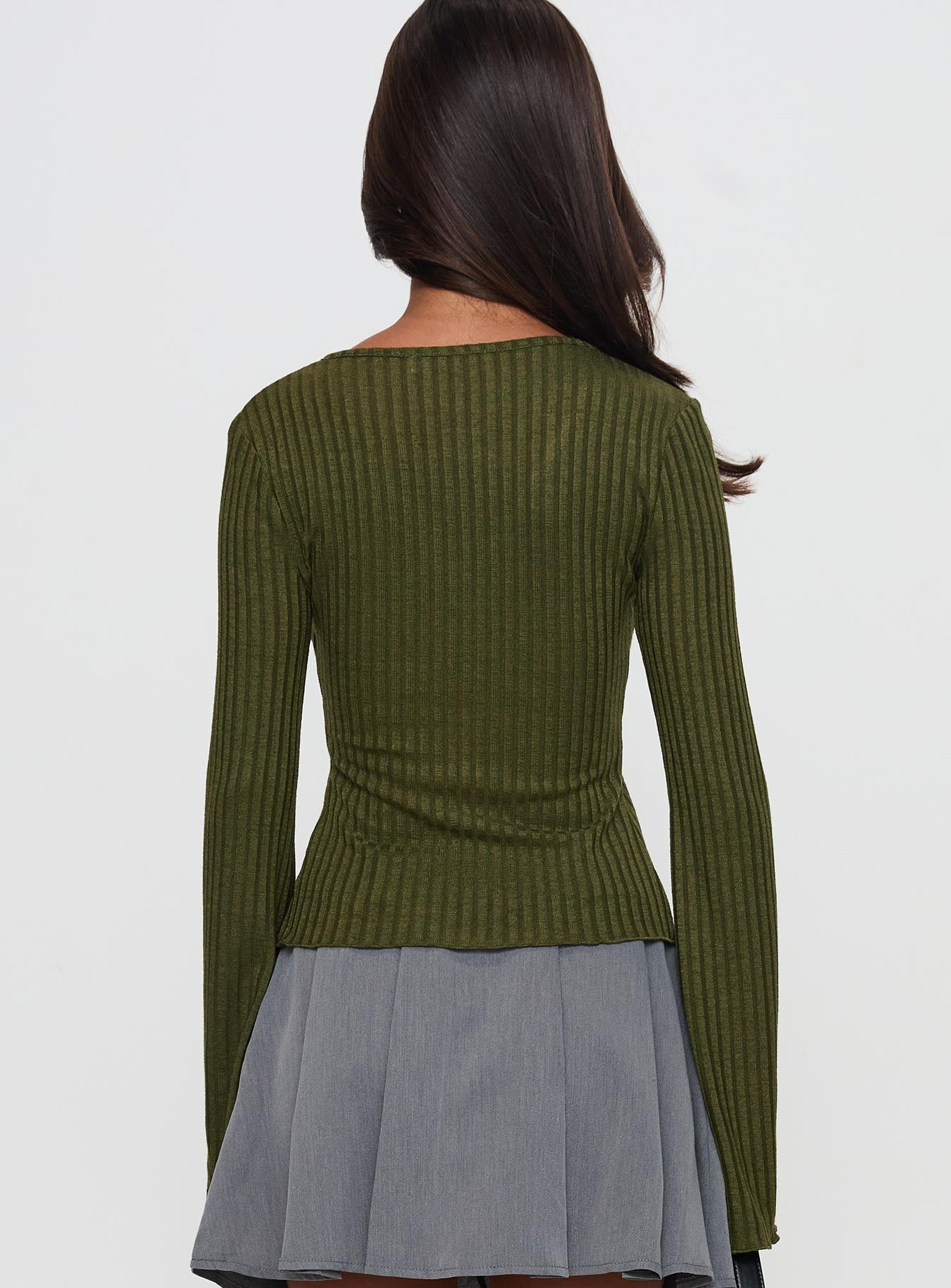Allona Long Sleeve Top Green、mySite、solidvoid
