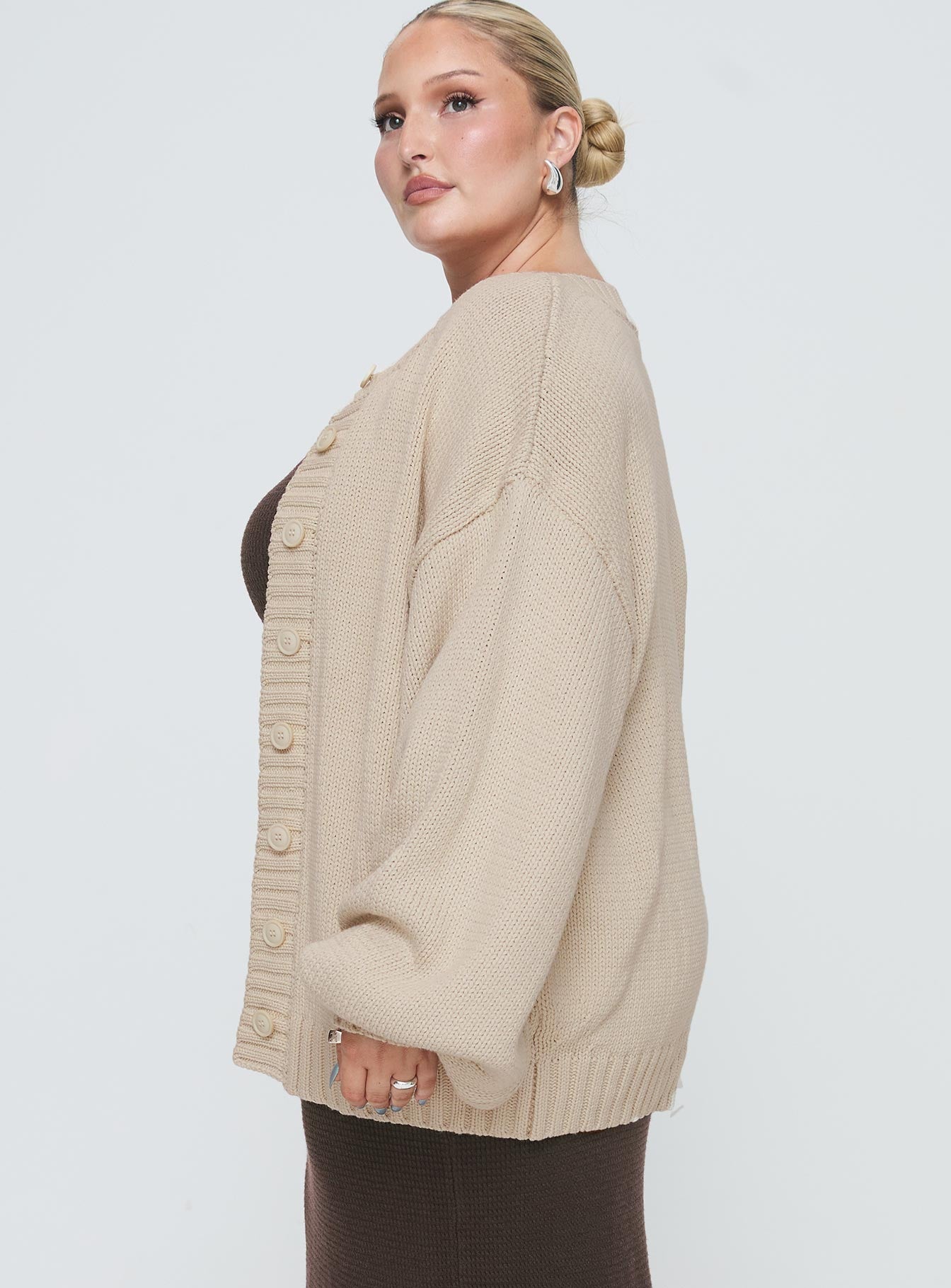 Edern Cardigan Cream Curve、mySite、solidvoid