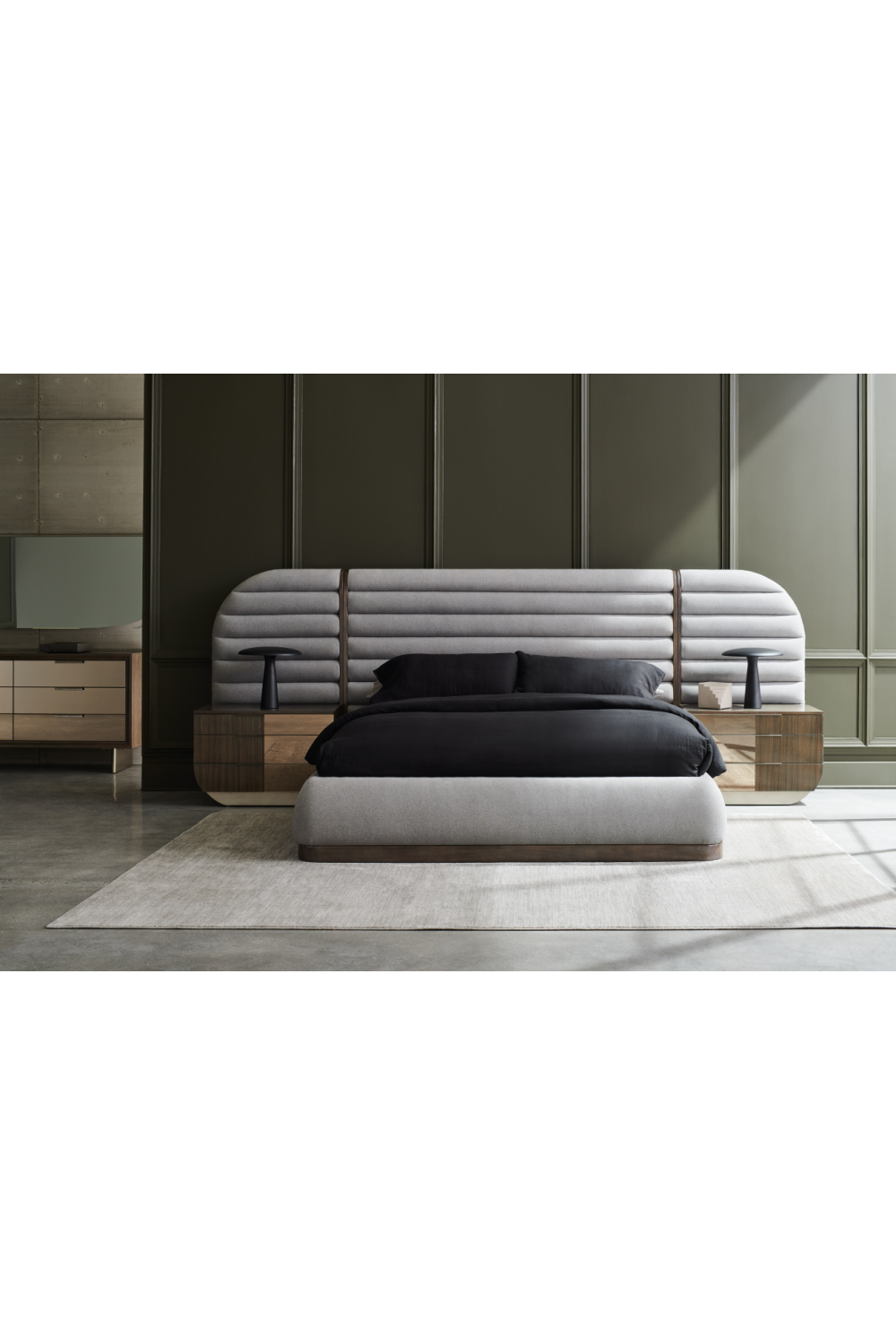 Bronze Mirror Modern Nightstand | Caracole La Moda、mySite、neckold