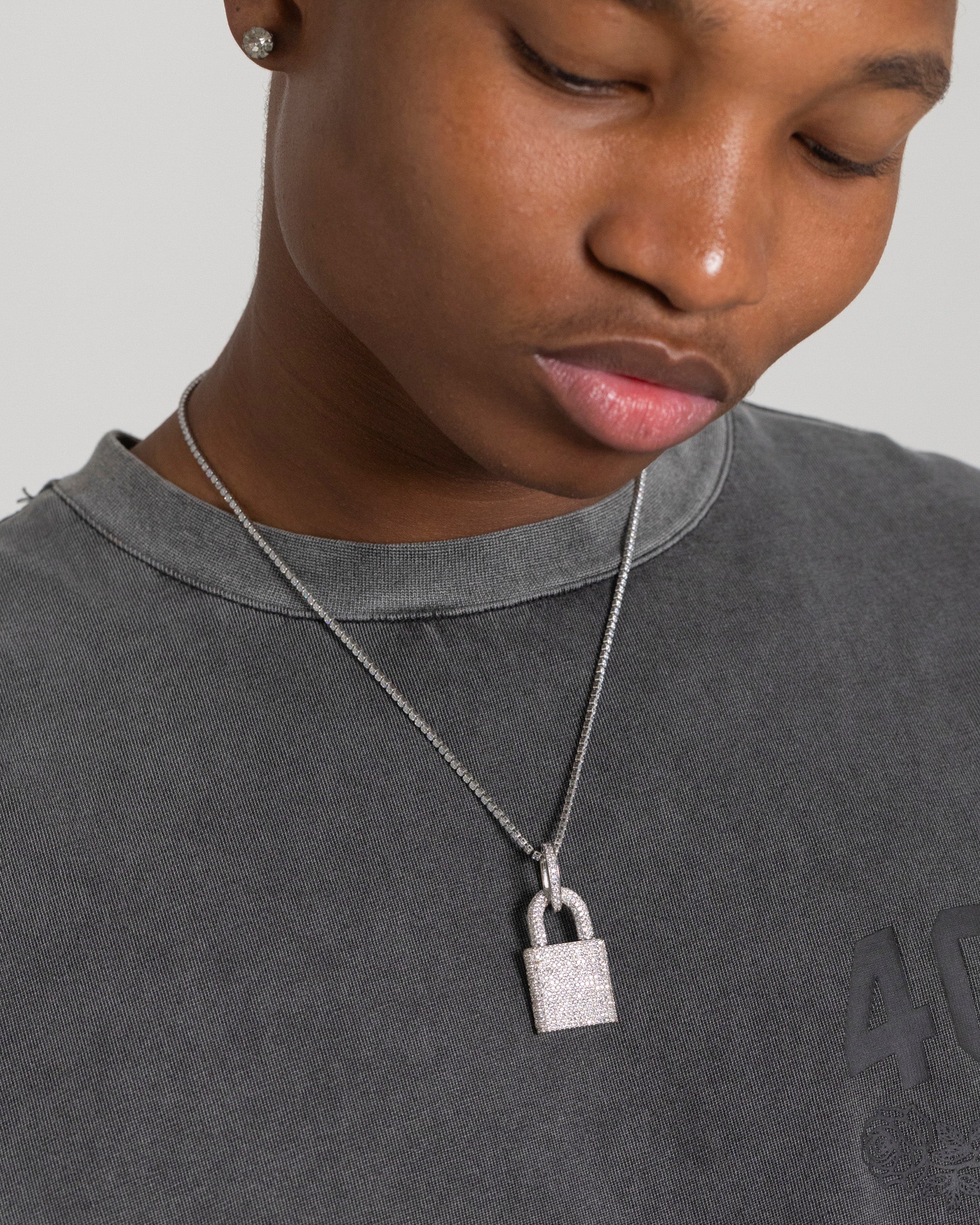 NXS Iced Padlock Pendant Iced White Gold、mySite、zt4zffjzw