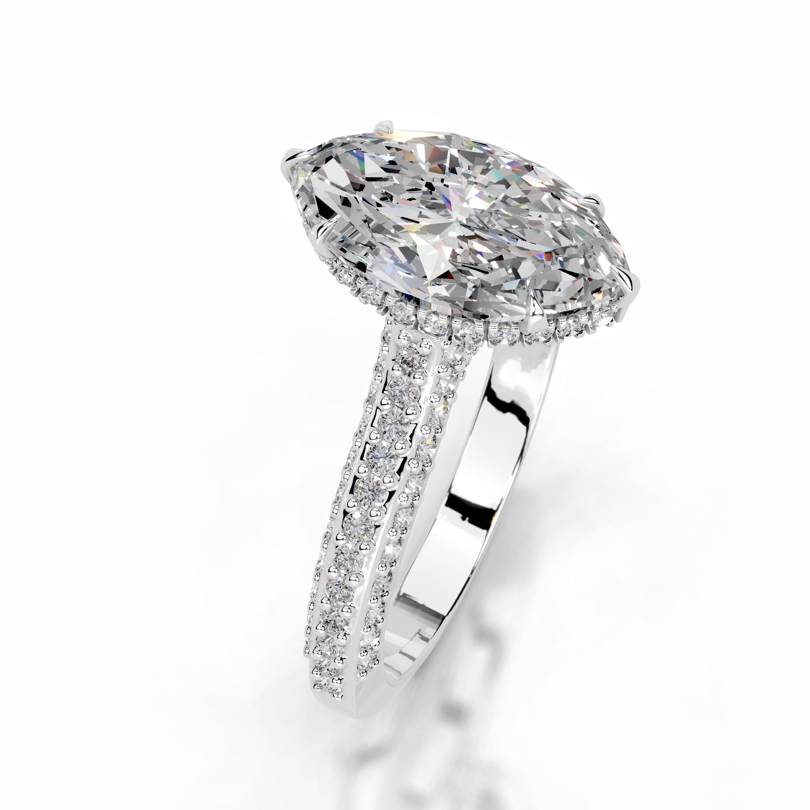 Joana Moissanite & Diamond Ring - 18K White Gold、mySite、hinf8tx79
