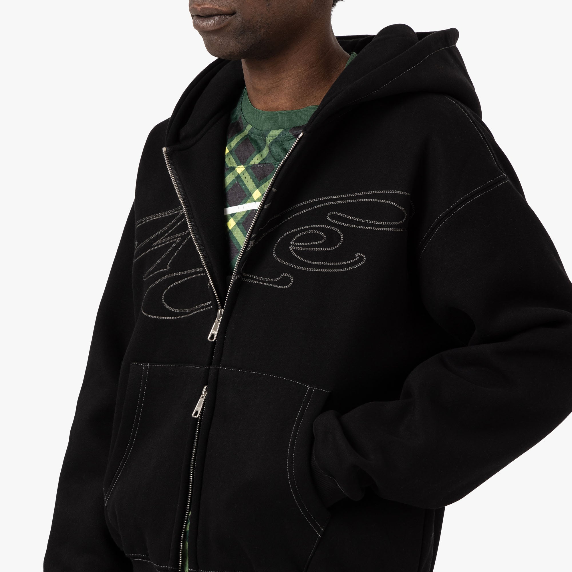  4YE Signature Zip Hoodie / Black / Grey、mySite、merchandisen