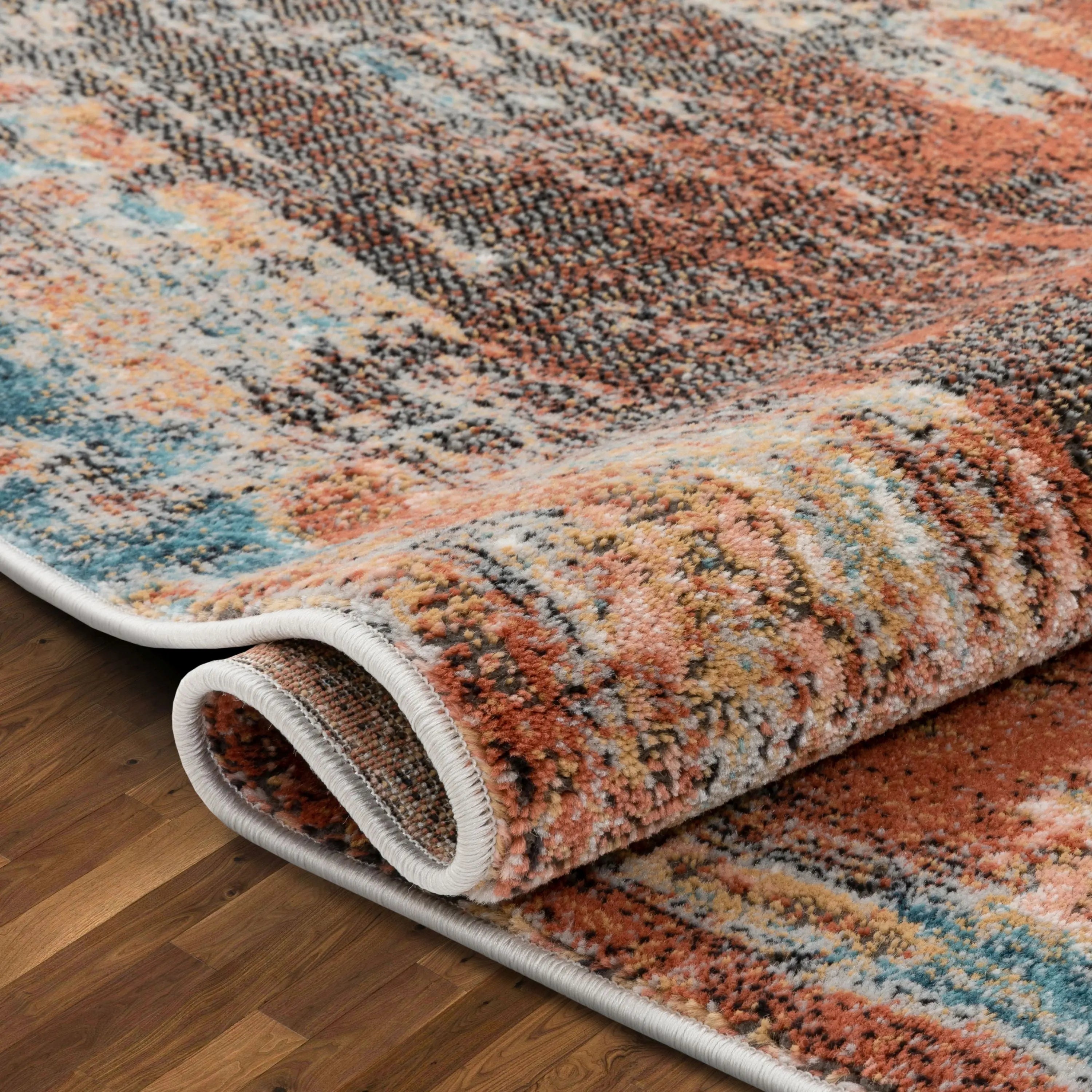 Regen Bohemian Modern Abstract Distressed Multi 2'3 x 7'3 Runner Rug、mySite、gigharbornorthrealestate