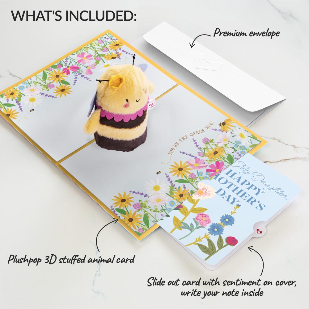 Bee-u-tiful Mom' Queen Bee Mother's Day Plushpop Card and Sentiment Set for Daughter、mySite、solidvoid