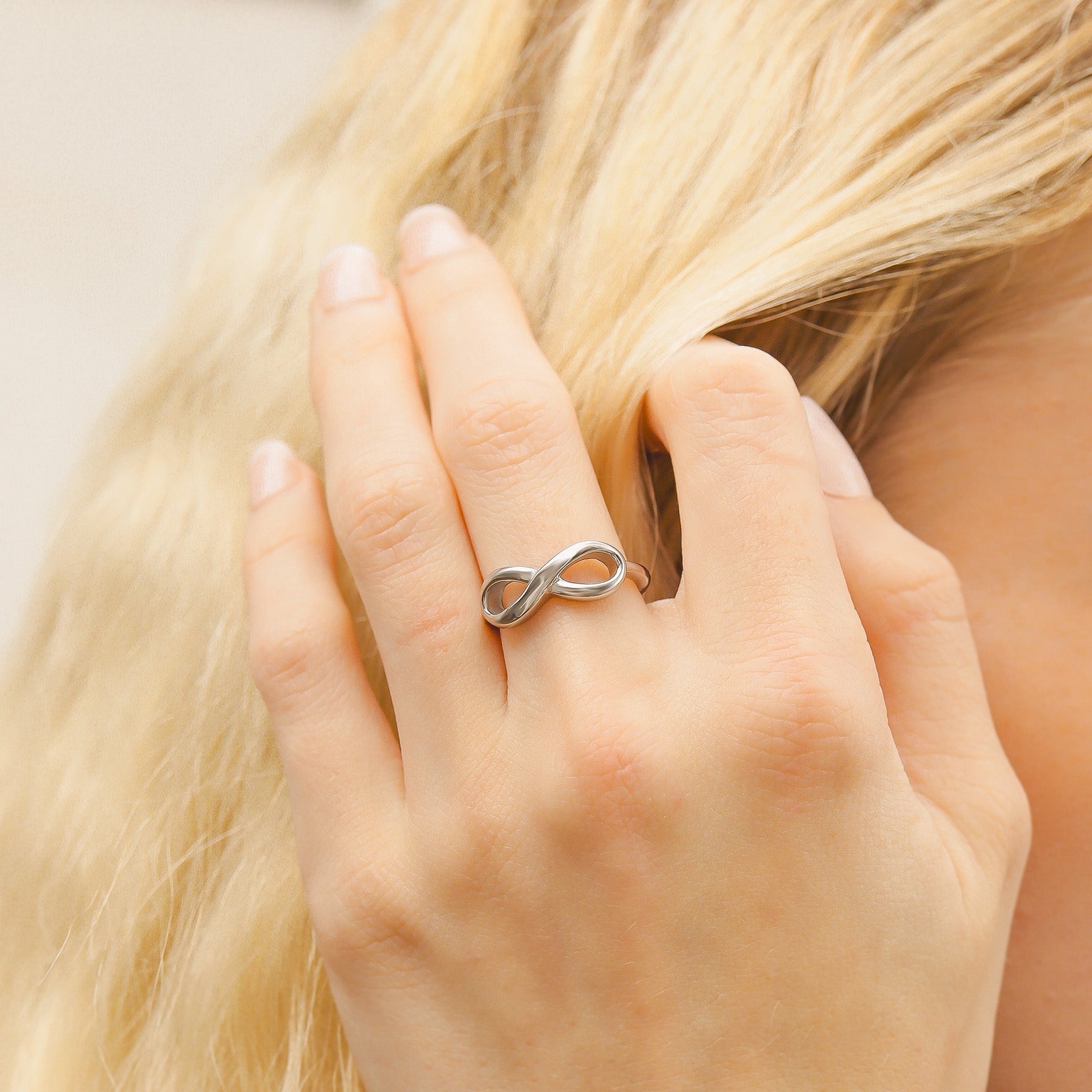 18K Gold PVD Stainless Steel Infinity Ring / SCR4083、mySite、dreamappss