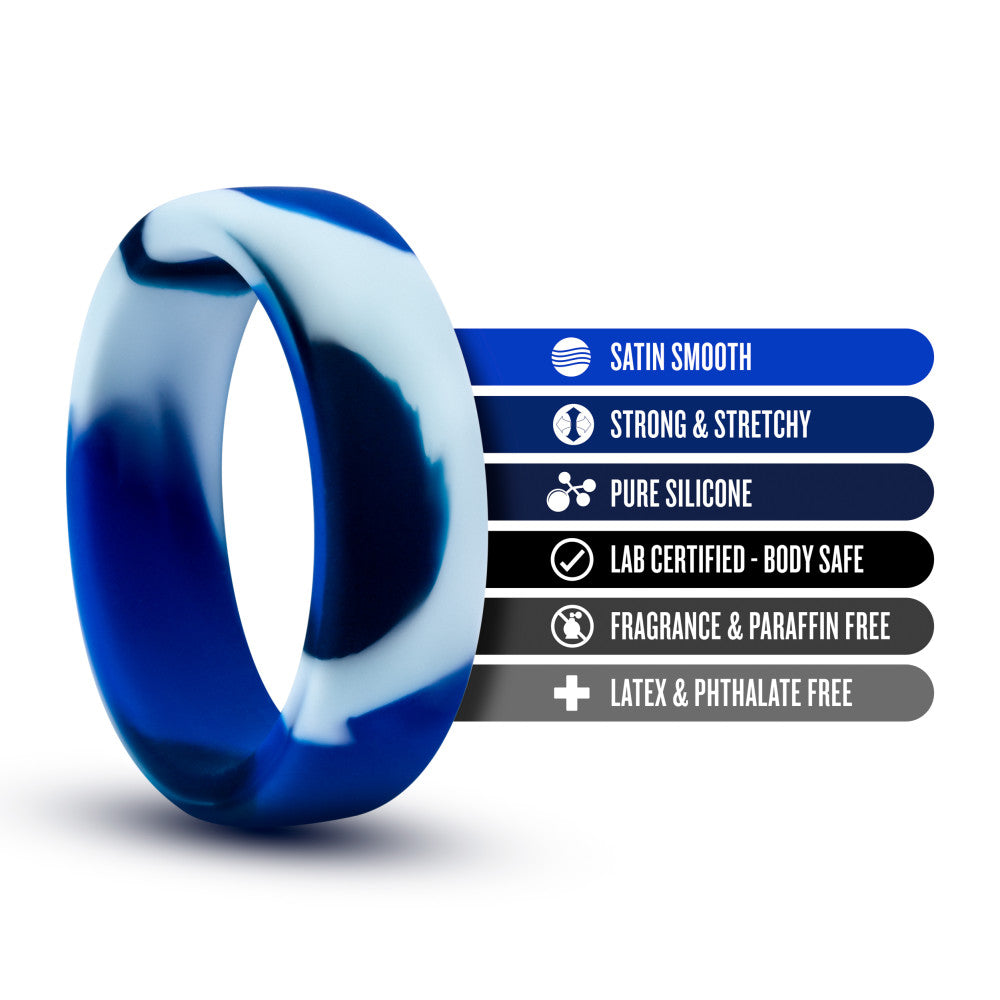 Performance By Blush® | Blue Camo Penis Ring - Made with Puria™ Silicone、mySite、bottomscart